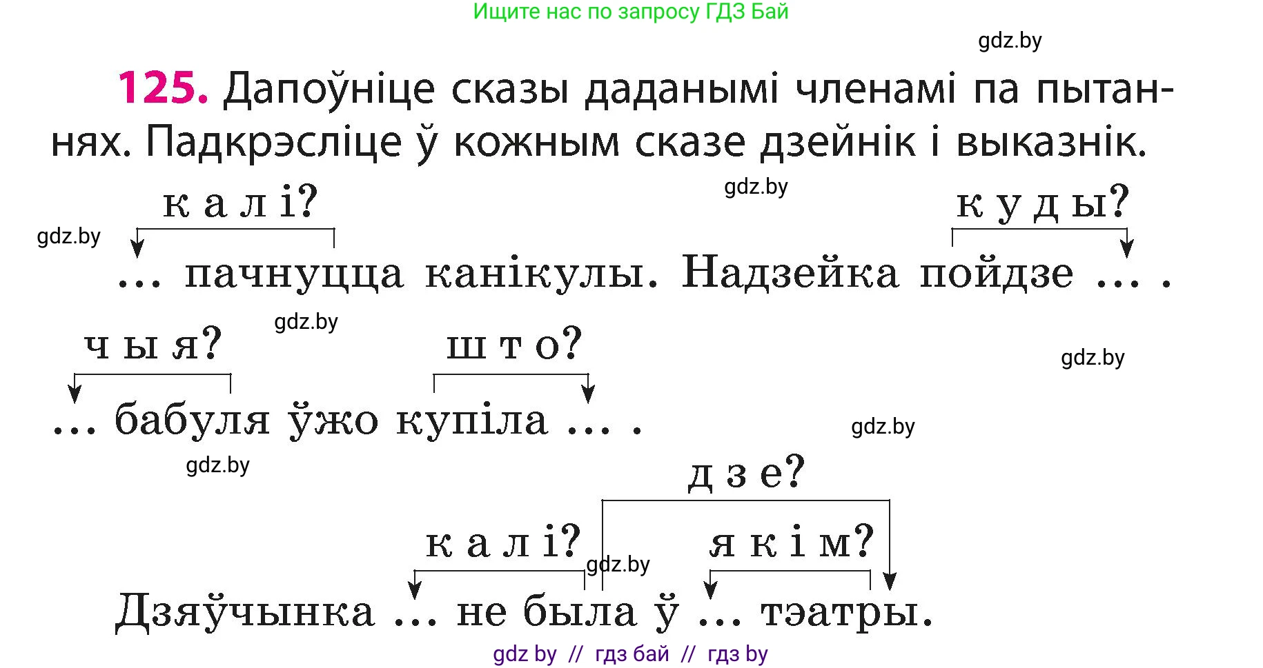 Белорусский язык (Беларуская мова), 3 класс Учебник, автор: Свірыдзенка Вольга Іванаўна, издательство Нацыянальны інстытут адукацыі, Минск, 2023, зелёного цвета, Частка 1, страница 76, номер 125, Условие