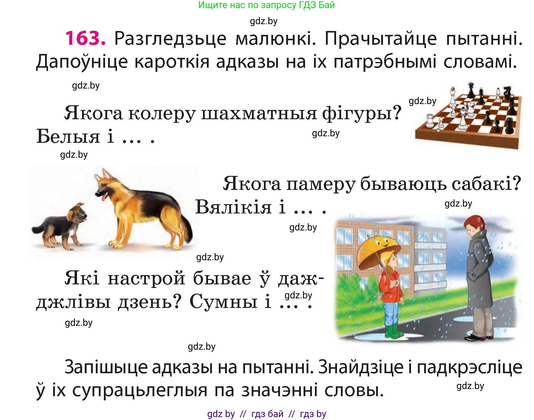 Белорусский язык (Беларуская мова), 3 класс Учебник, автор: Свірыдзенка Вольга Іванаўна, издательство Нацыянальны інстытут адукацыі, Минск, 2023, зелёного цвета, Частка 1, страница 100, номер 163, Условие