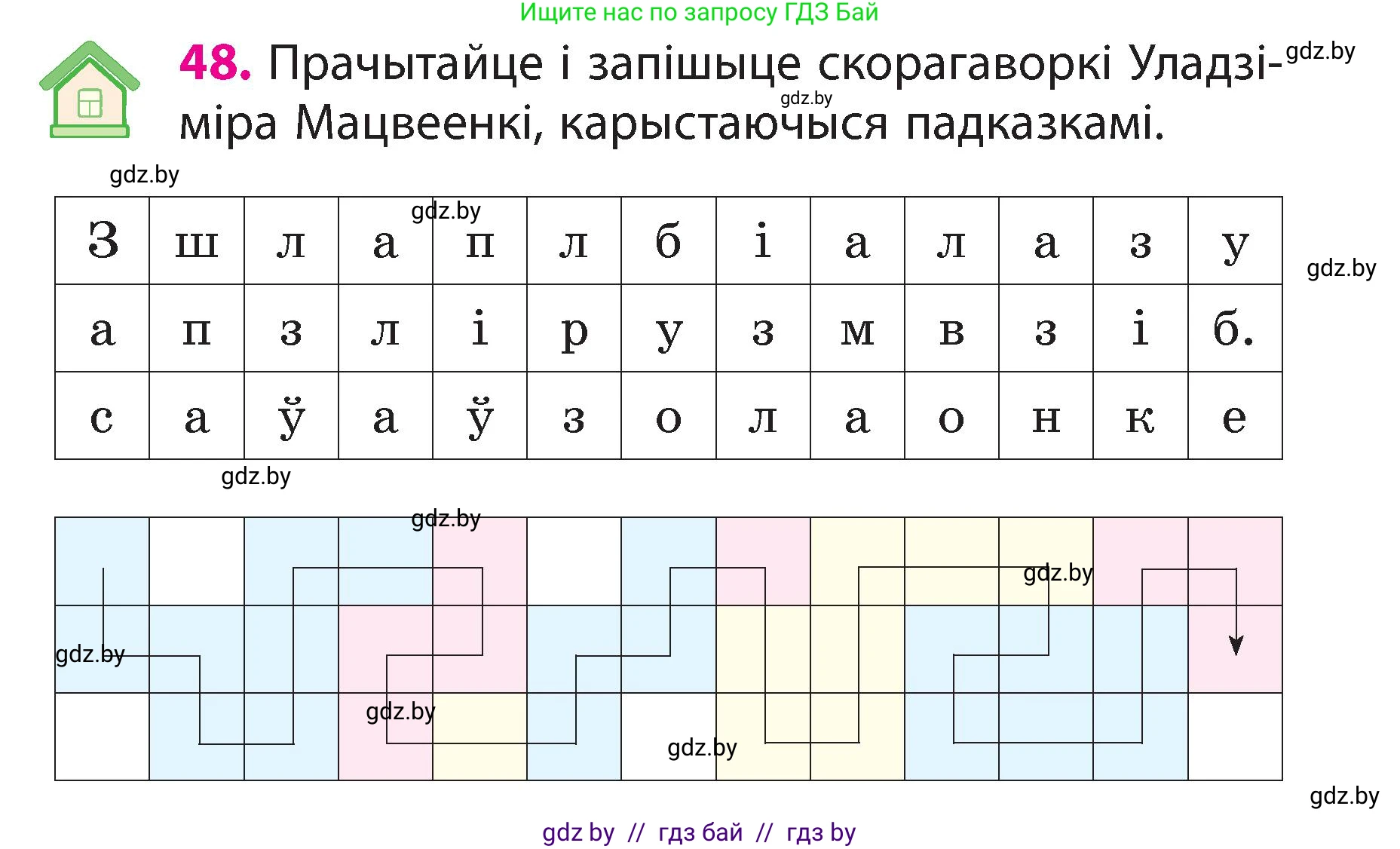 Белорусский язык (Беларуская мова), 3 класс Учебник, автор: Свірыдзенка Вольга Іванаўна, издательство Нацыянальны інстытут адукацыі, Минск, 2023, зелёного цвета, Частка 2, страница 28, номер 48, Условие