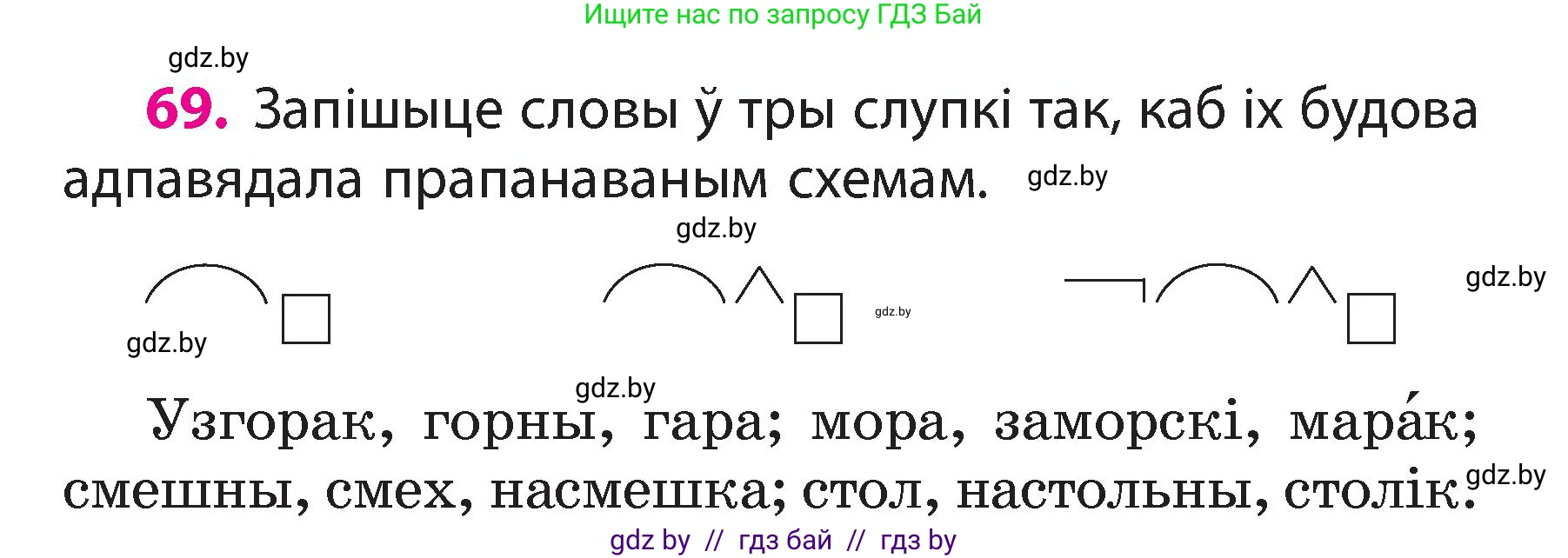 Белорусский язык (Беларуская мова), 3 класс Учебник, автор: Свірыдзенка Вольга Іванаўна, издательство Нацыянальны інстытут адукацыі, Минск, 2023, зелёного цвета, Частка 2, страница 40, номер 69, Условие