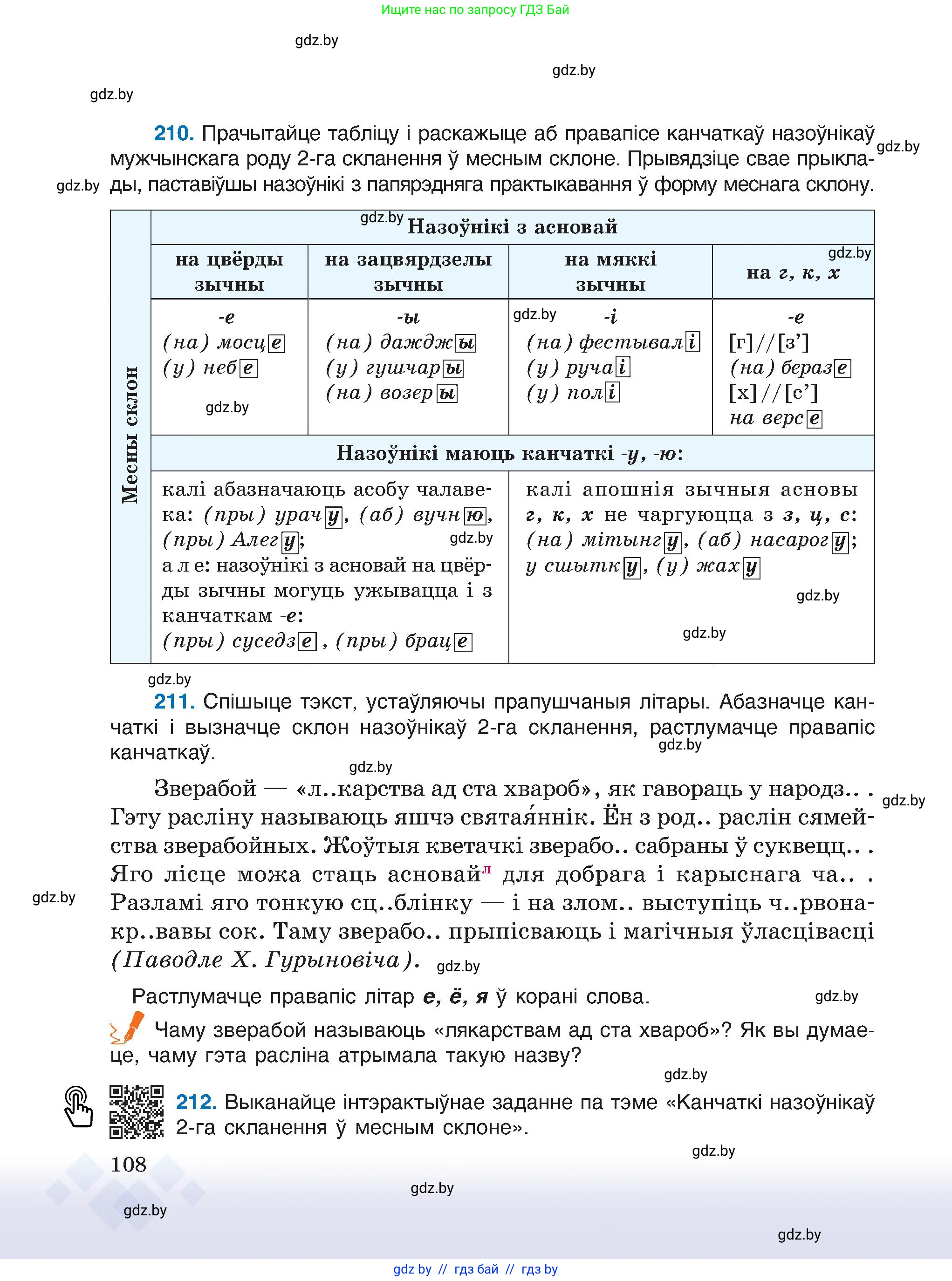 Белорусский язык (Беларуская мова), 6 класс Учебник, авторы: Валочка Ганна Міхайлаўна, Зелянко Вольга Уладзіміраўна, Мартынкевіч Святлана Васільеўна, Якуба Святлана Міхайлаўна, Бажкова Т І, издательство Акадэмія адукацыі, Минск, 2025, страница 108