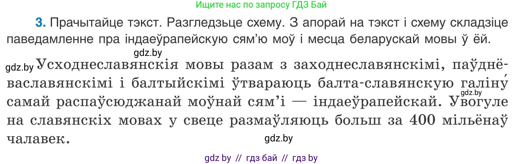 Белорусский язык (Беларуская мова), 9 класс Учебник, авторы: Валочка Ганна Міхайлаўна, Васюковіч Людміла Сяргееўна, Зелянко Вольга Уладзіміраўна, Якуба Святлана Міхайлаўна, Байкова С І, издательство Акадэмія адукацыі, Минск, 2025, сиреневого цвета, страница 7, номер 3, Условие 2025