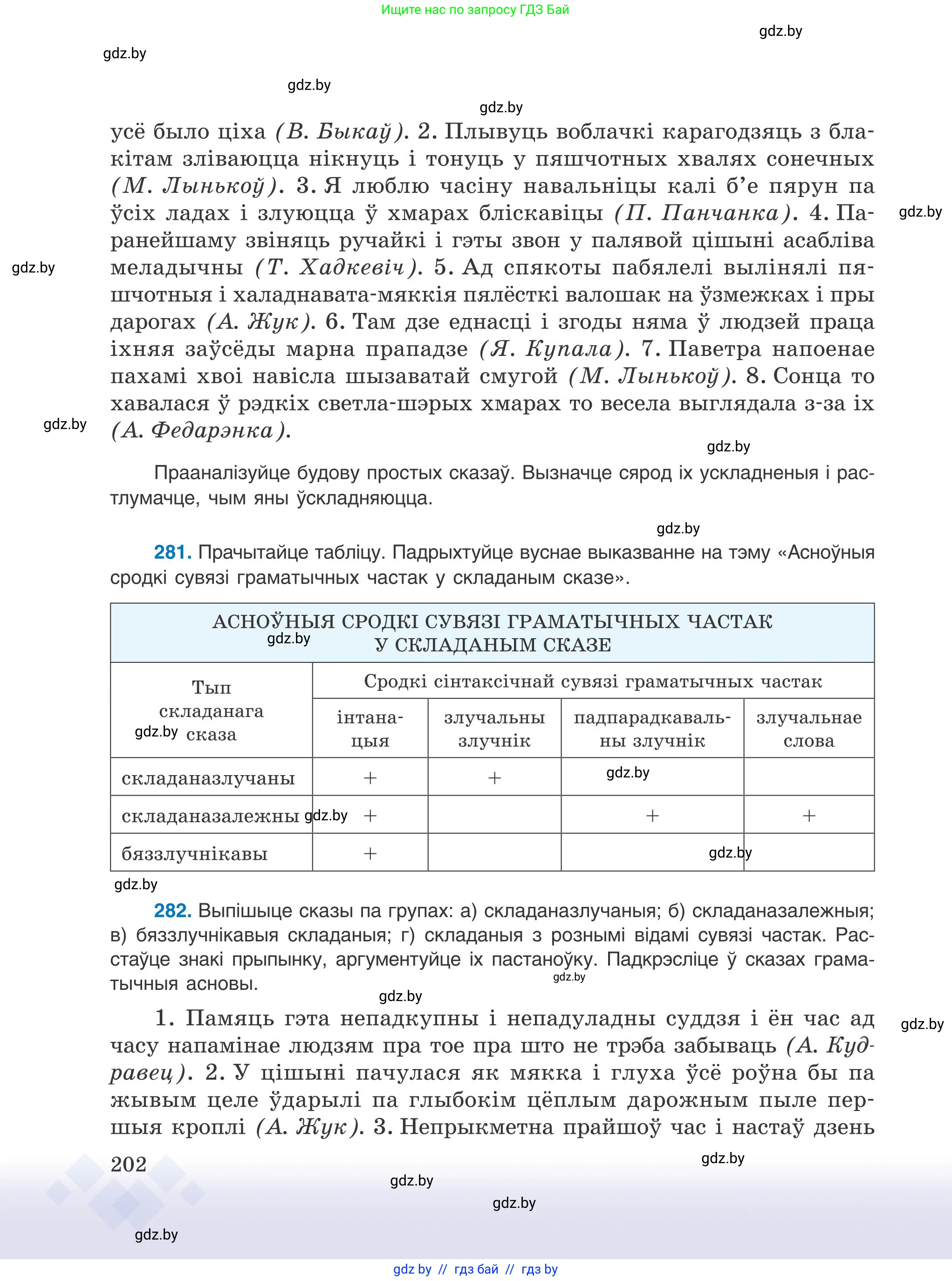 Белорусский язык (Беларуская мова), 9 класс Учебник, авторы: Валочка Ганна Міхайлаўна, Васюковіч Людміла Сяргееўна, Зелянко Вольга Уладзіміраўна, Якуба Святлана Міхайлаўна, Байкова С І, издательство Акадэмія адукацыі, Минск, 2025, сиреневого цвета, страница 202