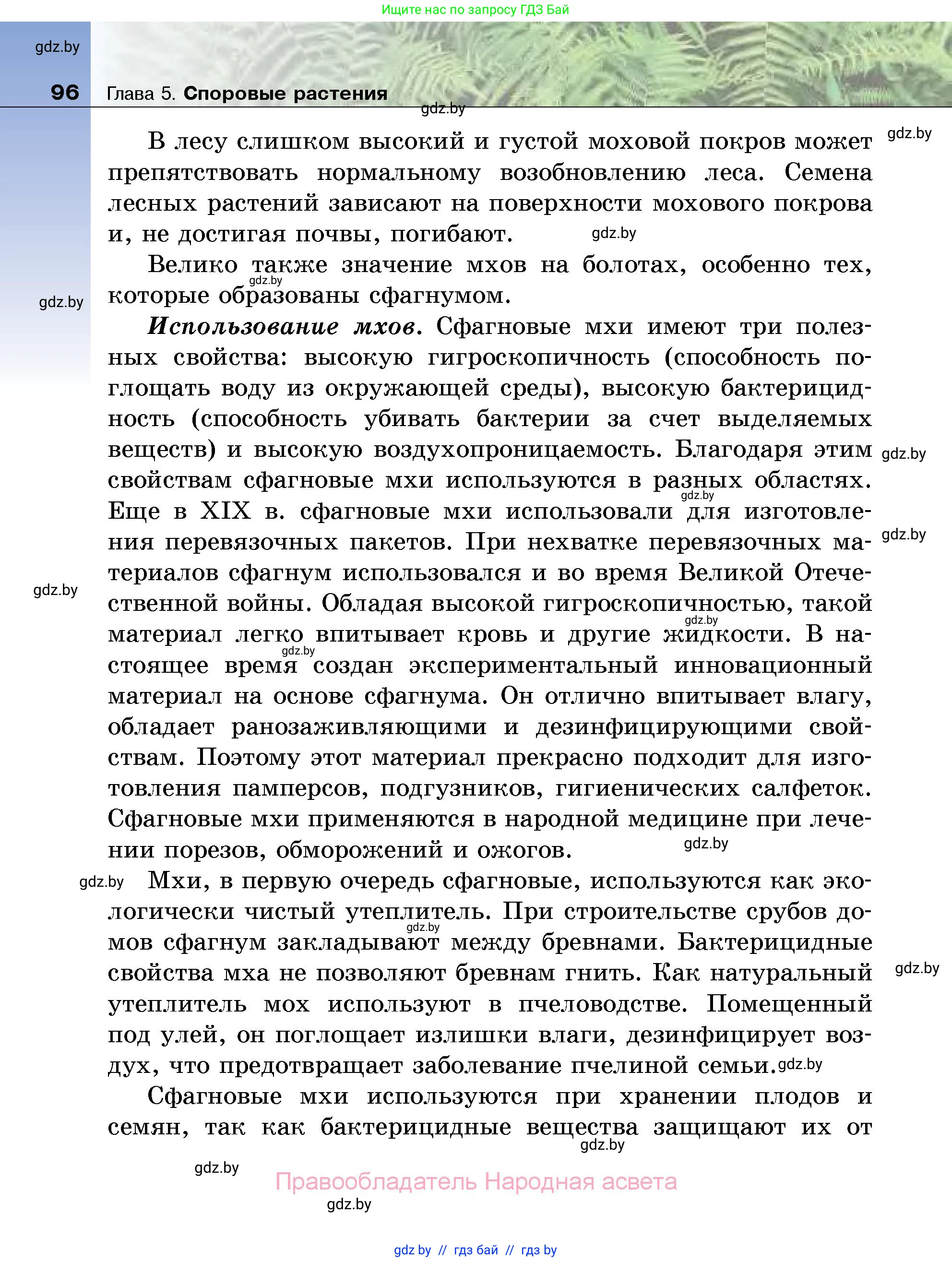 Биология, 7 класс Учебник, автор: Лисов Николай Дмитриевич, издательство Народная асвета, Минск, 2022, зелёного цвета, страница 96