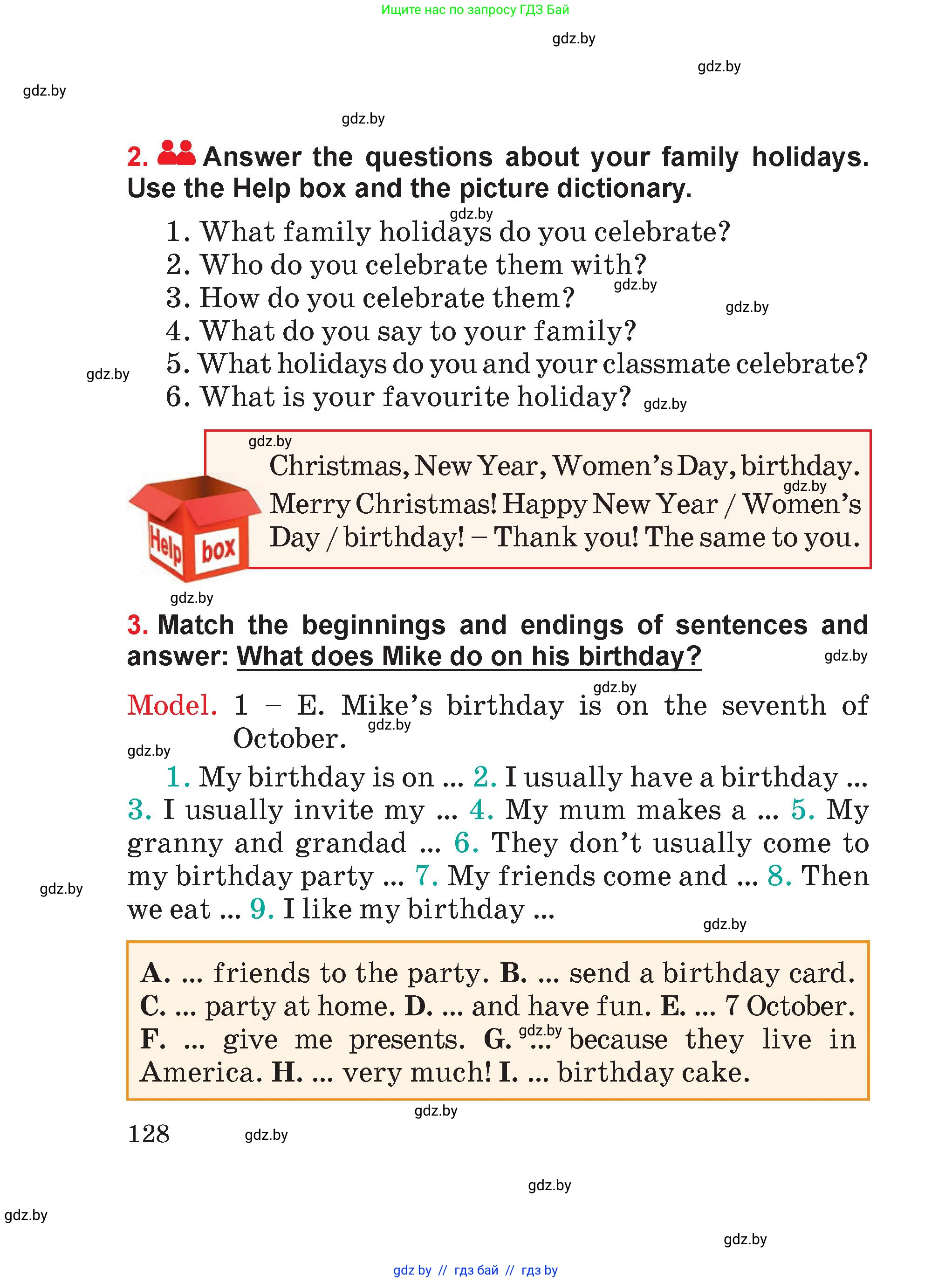 Английский язык (english), 4 класс Учебник (Student's book), авторы: Лапицкая Людмила Михайловна (Lapitskaya Ludmila), Седунова Наталья Михайловна (Sedunova Natalia), издательство Адукацыя i выхаванне, Минск, 2024, бирюзового цвета, Часть ( Part) 1, страница 128