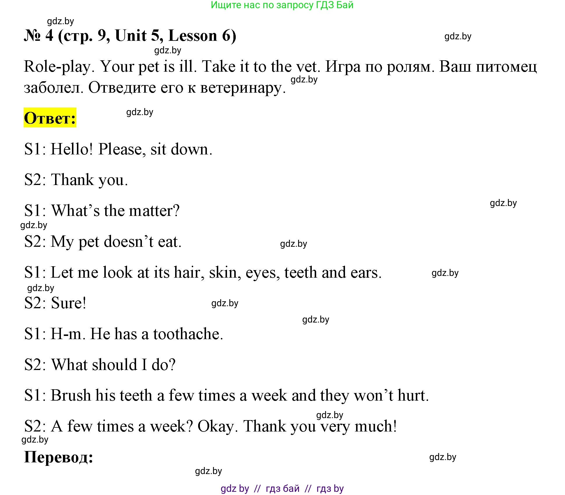 Английский язык (english), 4 класс Учебник (Student's book), авторы: Лапицкая Людмила Михайловна (Lapitskaya Ludmila), Седунова Наталья Михайловна (Sedunova Natalia), издательство Адукацыя i выхаванне, Минск, 2024, бирюзового цвета, Часть ( Part) 2, страница 9, номер 4, Решение 2