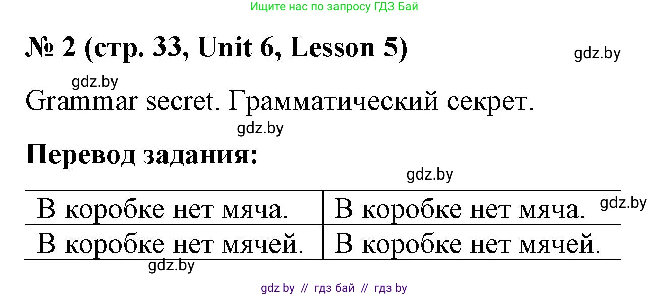 Английский язык (english), 4 класс Учебник (Student's book), авторы: Лапицкая Людмила Михайловна (Lapitskaya Ludmila), Седунова Наталья Михайловна (Sedunova Natalia), издательство Адукацыя i выхаванне, Минск, 2024, бирюзового цвета, Часть ( Part) 2, страница 33, номер 2, Решение 2