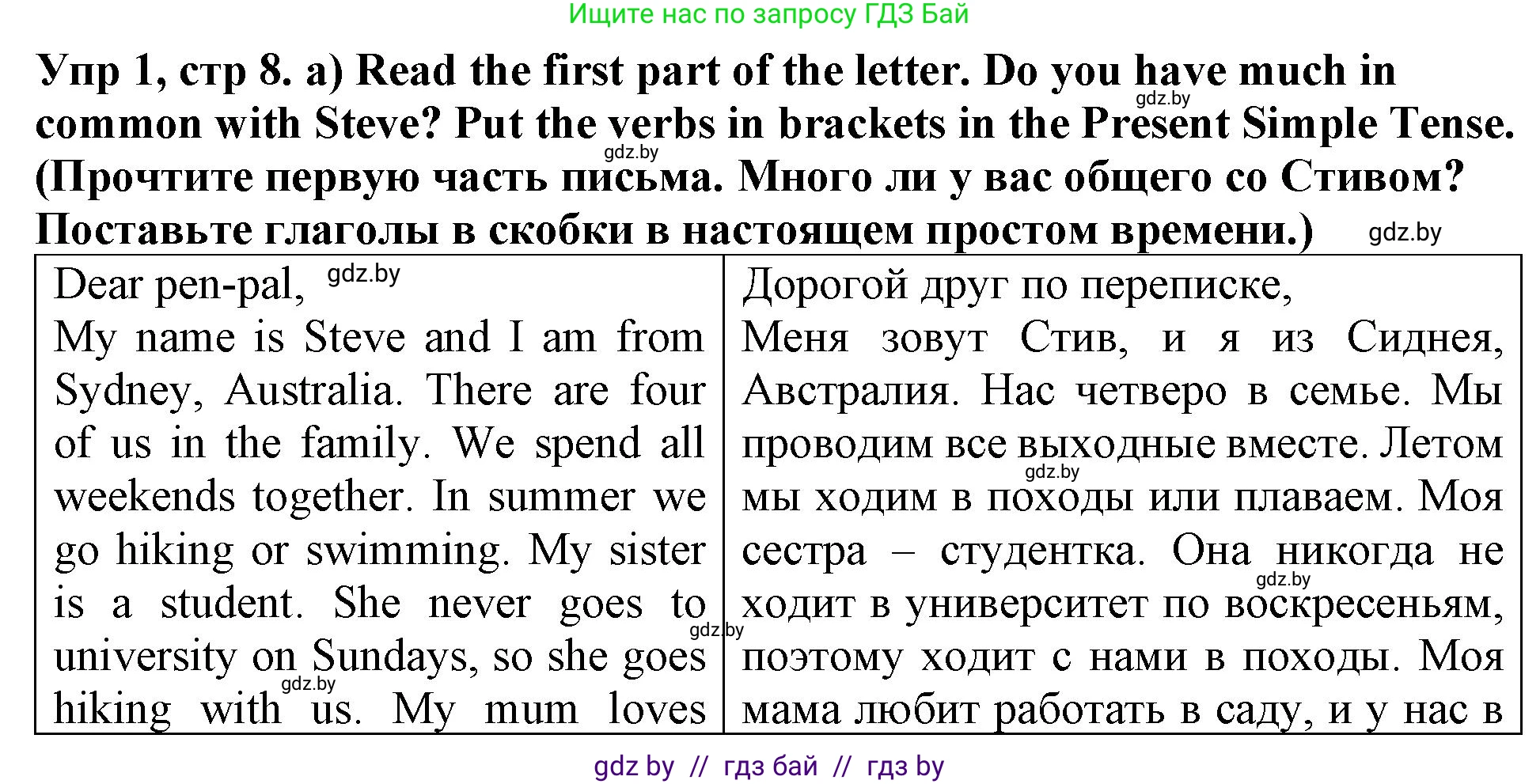 Английский язык (english), 6 класс Тетрадь по грамматике (grammar), авторы: Севрюкова Татьяна Юрьевна, Юхнель Наталья Валентиновна, Бушуева Эдите Владиславовна, издательство Аверсэв, Минск, 2022, зелёного цвета, страница 8, номер 1, Решение