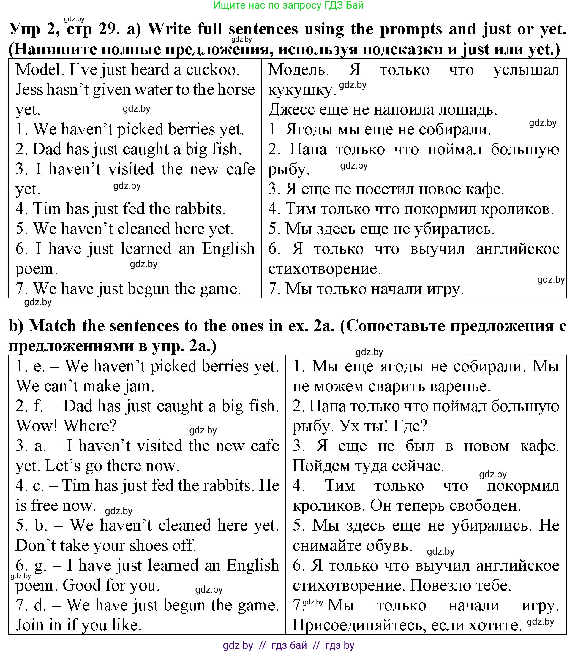 Английский язык (english), 6 класс Тетрадь по грамматике (grammar), авторы: Севрюкова Татьяна Юрьевна, Юхнель Наталья Валентиновна, Бушуева Эдите Владиславовна, издательство Аверсэв, Минск, 2022, зелёного цвета, страница 29, номер 2, Решение