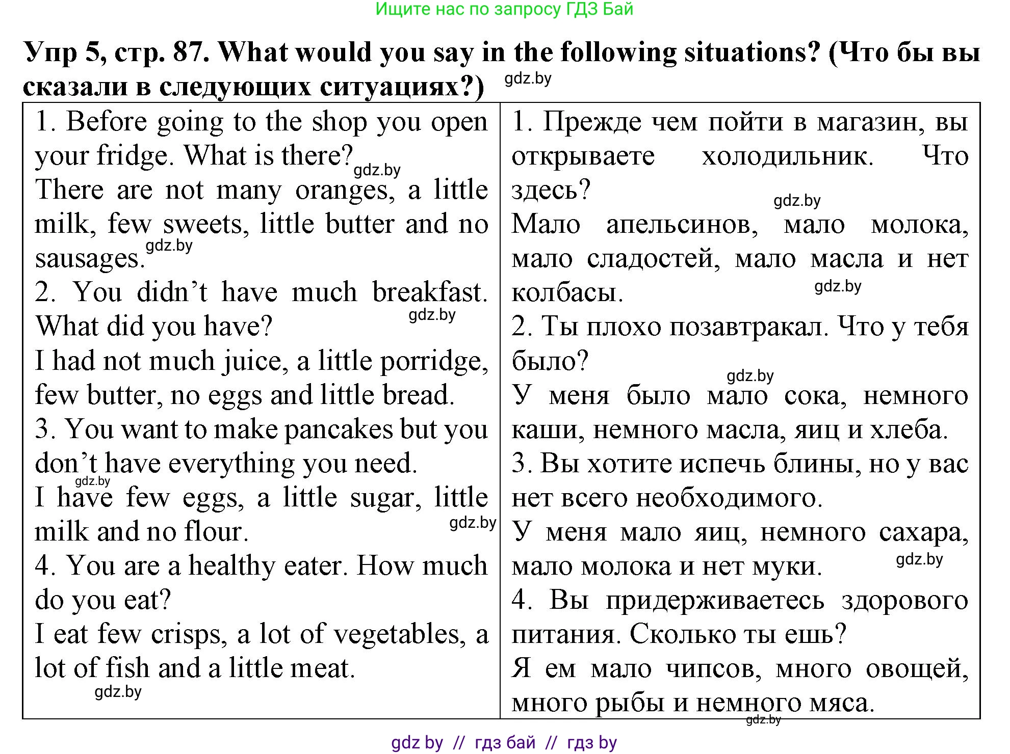 Английский язык (english), 6 класс Тетрадь по грамматике (grammar), авторы: Севрюкова Татьяна Юрьевна, Юхнель Наталья Валентиновна, Бушуева Эдите Владиславовна, издательство Аверсэв, Минск, 2022, зелёного цвета, страница 87, номер 5, Решение