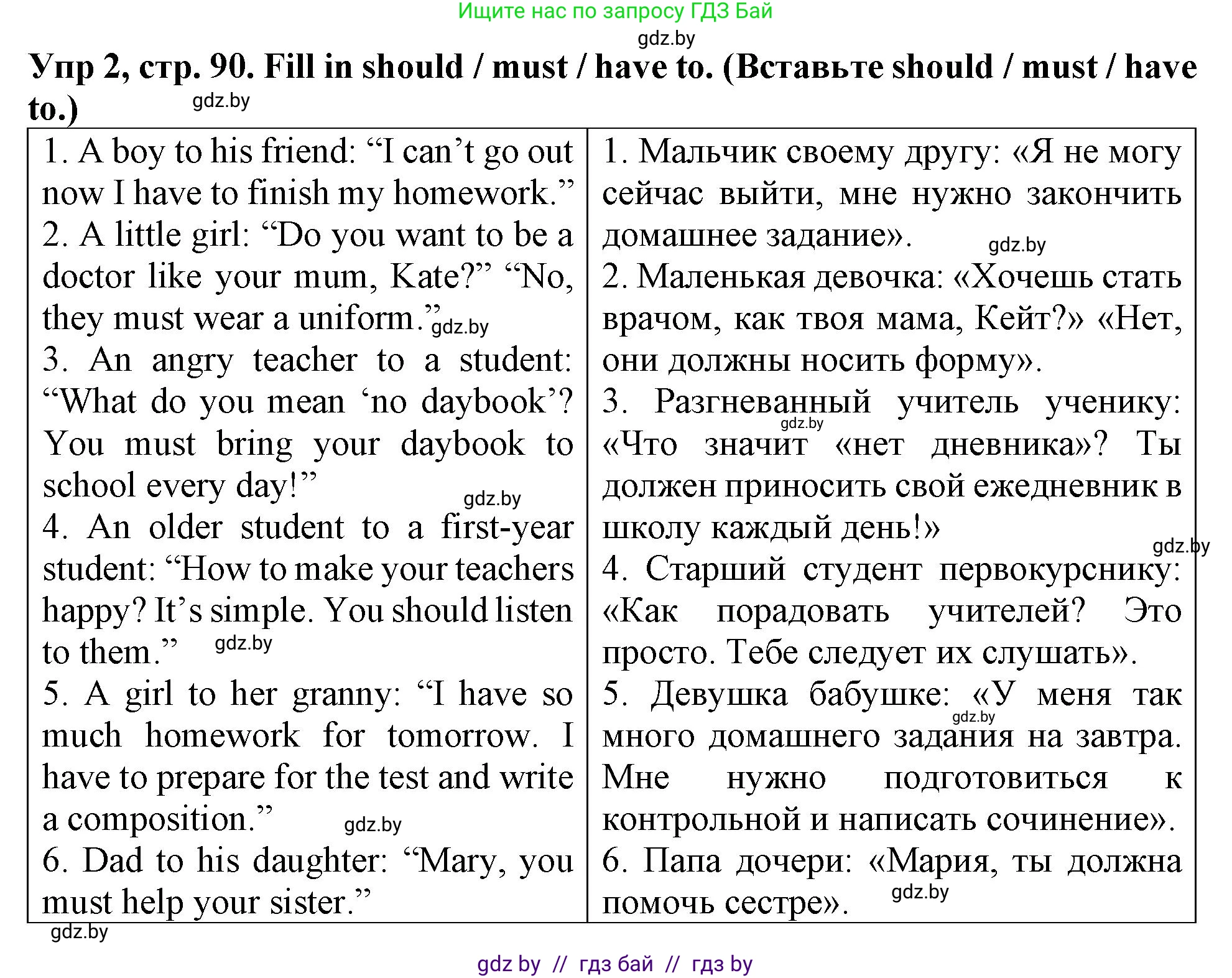 Английский язык (english), 6 класс Тетрадь по грамматике (grammar), авторы: Севрюкова Татьяна Юрьевна, Юхнель Наталья Валентиновна, Бушуева Эдите Владиславовна, издательство Аверсэв, Минск, 2022, зелёного цвета, страница 90, номер 2, Решение