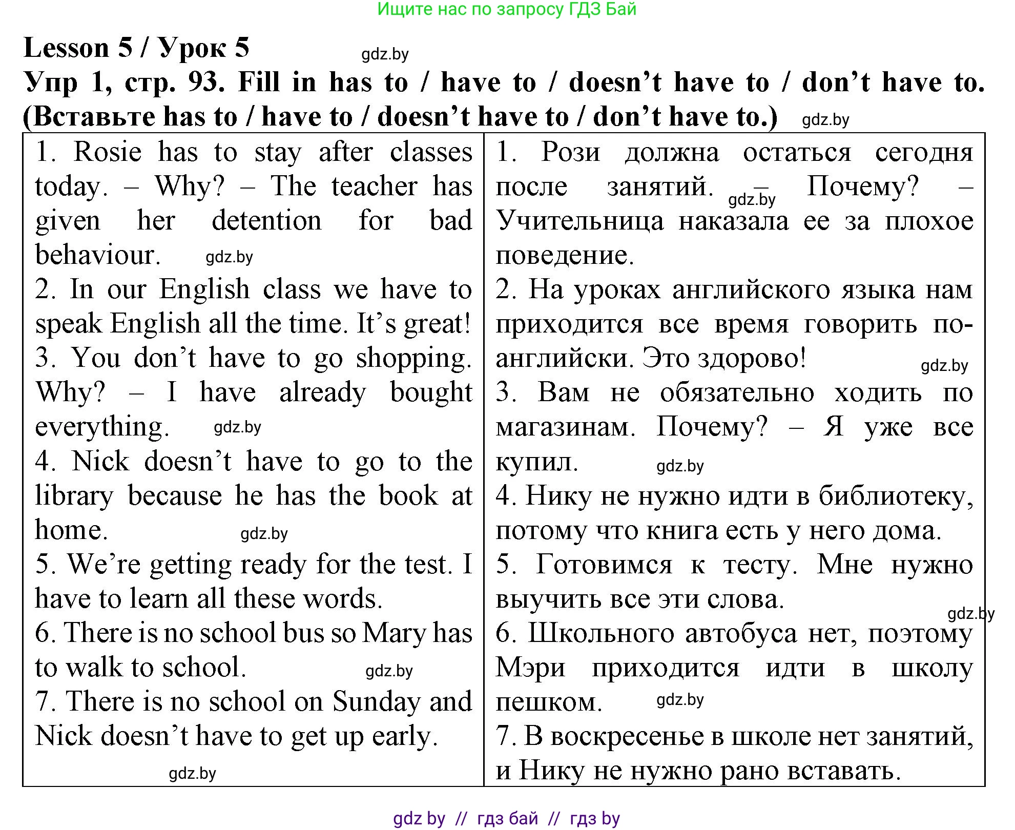 Английский язык (english), 6 класс Тетрадь по грамматике (grammar), авторы: Севрюкова Татьяна Юрьевна, Юхнель Наталья Валентиновна, Бушуева Эдите Владиславовна, издательство Аверсэв, Минск, 2022, зелёного цвета, страница 93, номер 1, Решение