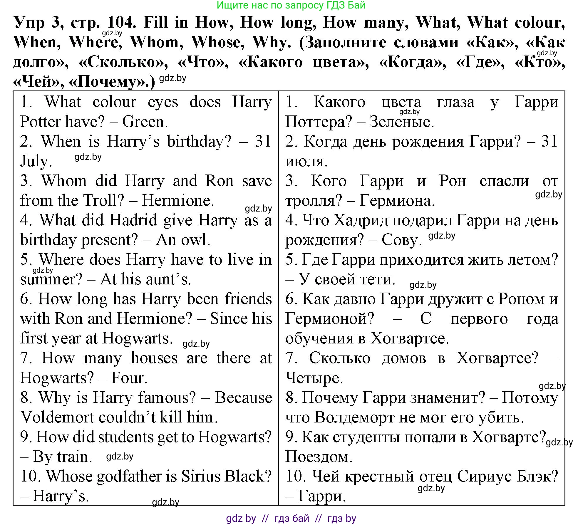 Английский язык (english), 6 класс Тетрадь по грамматике (grammar), авторы: Севрюкова Татьяна Юрьевна, Юхнель Наталья Валентиновна, Бушуева Эдите Владиславовна, издательство Аверсэв, Минск, 2022, зелёного цвета, страница 104, номер 3, Решение