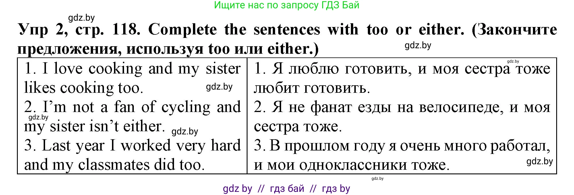 Английский язык (english), 6 класс Тетрадь по грамматике (grammar), авторы: Севрюкова Татьяна Юрьевна, Юхнель Наталья Валентиновна, Бушуева Эдите Владиславовна, издательство Аверсэв, Минск, 2022, зелёного цвета, страница 118, номер 2, Решение