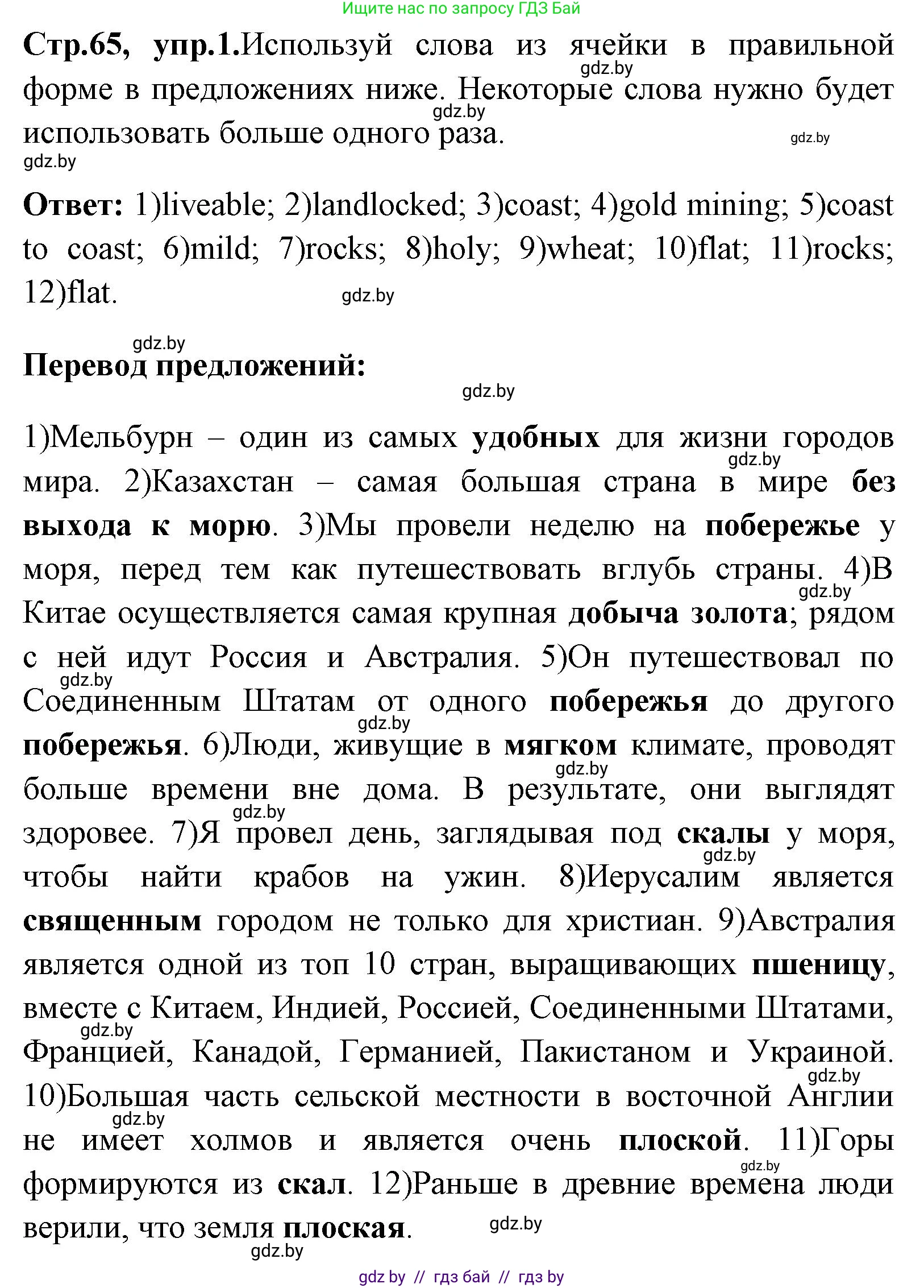 Английский язык (english), 7 класс практикум (activity book ), авторы: Юхнель Наталья Валентиновна, Наумова Елена Георгиевна, Демченко Наталья Валентиновна, Романчук Вероника Романовна, Гуськов А Л, Волков Андрей Валерьевич, издательство Аверсэв, Минск, 2023, Часть ( Part) 2, страница 65, номер 1, Решение