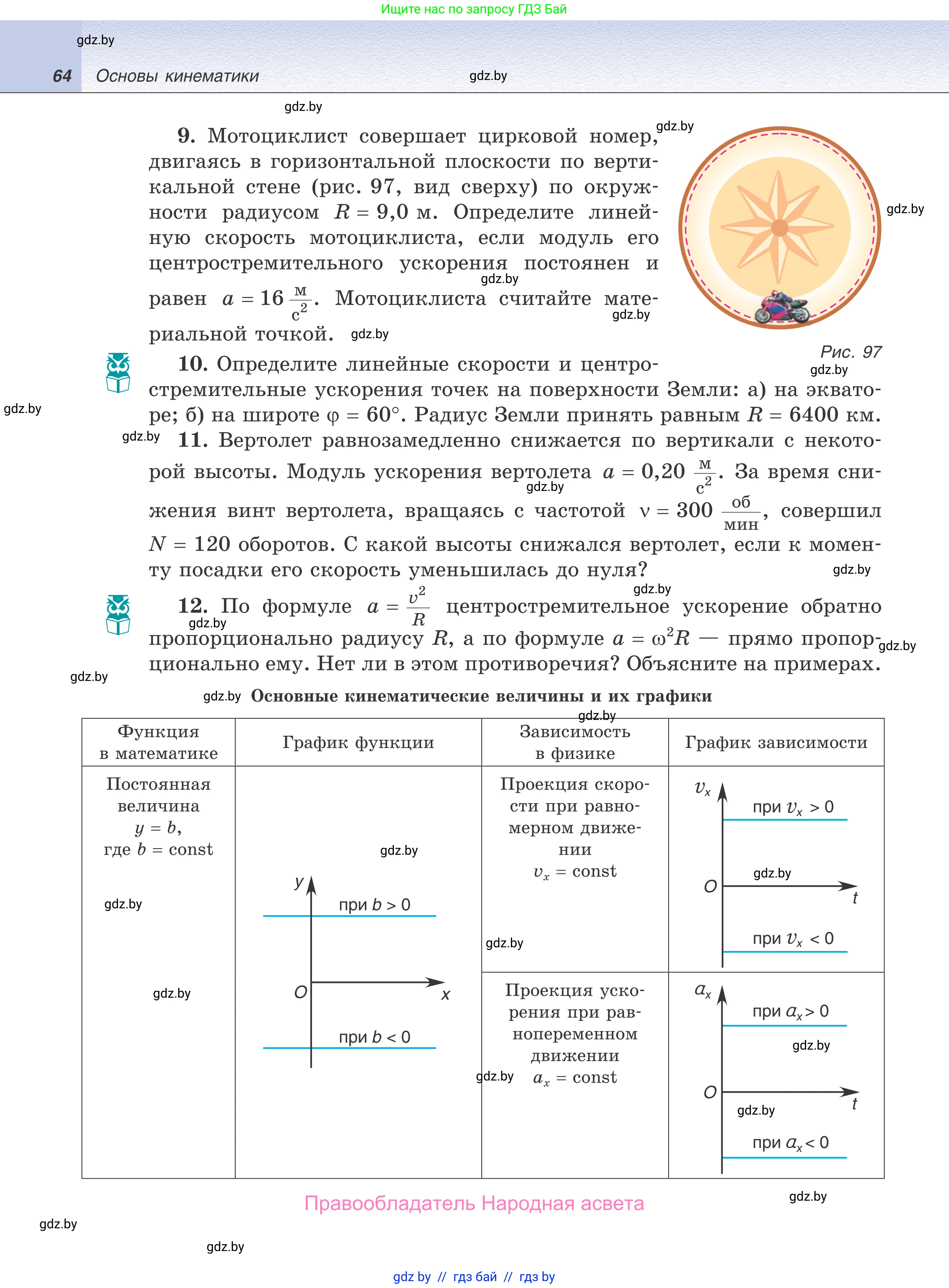 Физика, 9 класс Учебник, авторы: Исаченкова Лариса Артёмовна, Сокольский Анатолий Алексеевич, Захаревич Екатерина Васильевна, издательство Народная асвета, Минск, 2019, страница 64