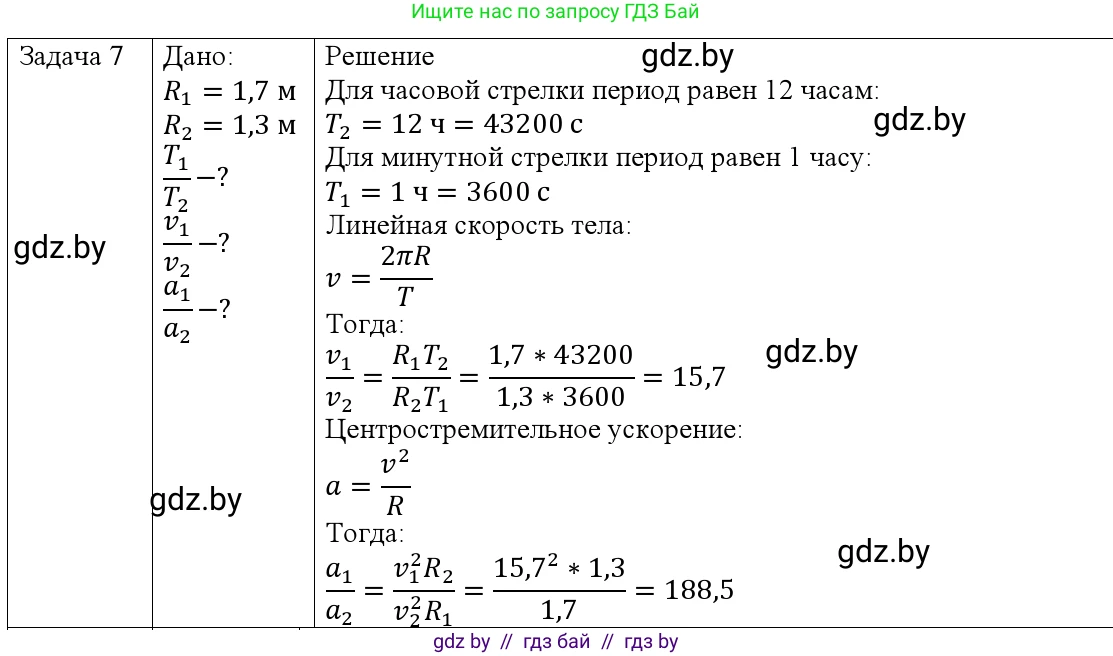 Физика, 9 класс Учебник, авторы: Исаченкова Лариса Артёмовна, Сокольский Анатолий Алексеевич, Захаревич Екатерина Васильевна, издательство Народная асвета, Минск, 2019, страница 63, номер 7, Решение 1