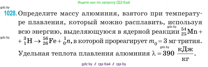 Физика, 11 класс Сборник задач, авторы: Дорофейчик Владимир Владимирович, Силенков Михаил Анатольевич, издательство Национальный институт образования, Минск, 2023, страница 285, номер 1028, Условие