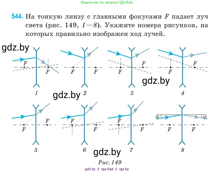 Физика, 11 класс Сборник задач, авторы: Дорофейчик Владимир Владимирович, Силенков Михаил Анатольевич, издательство Национальный институт образования, Минск, 2023, страница 164, номер 544, Условие