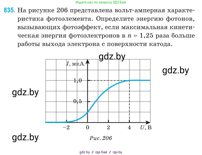 Физика, 11 класс Сборник задач, авторы: Дорофейчик Владимир Владимирович, Силенков Михаил Анатольевич, издательство Национальный институт образования, Минск, 2023, страница 239, номер 835, Условие