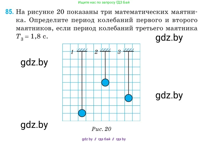 Физика, 11 класс Сборник задач, авторы: Дорофейчик Владимир Владимирович, Силенков Михаил Анатольевич, издательство Национальный институт образования, Минск, 2023, страница 30, номер 85, Условие