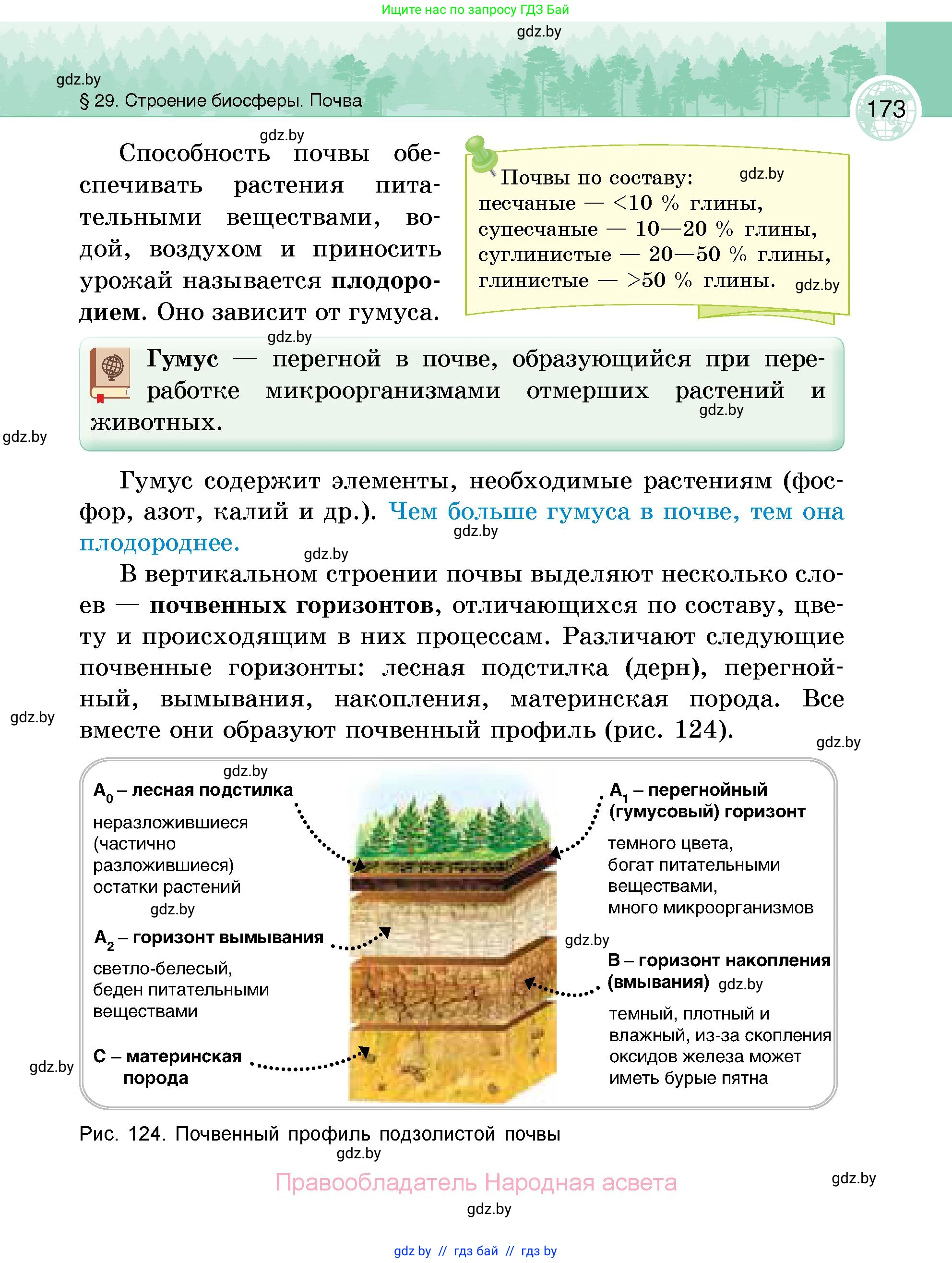 География, 6 класс Учебник, авторы: Кольмакова Елена Генадьевна, Пикулик Валентина Владимировна, издательство Народная асвета, Минск, 2022, страница 173