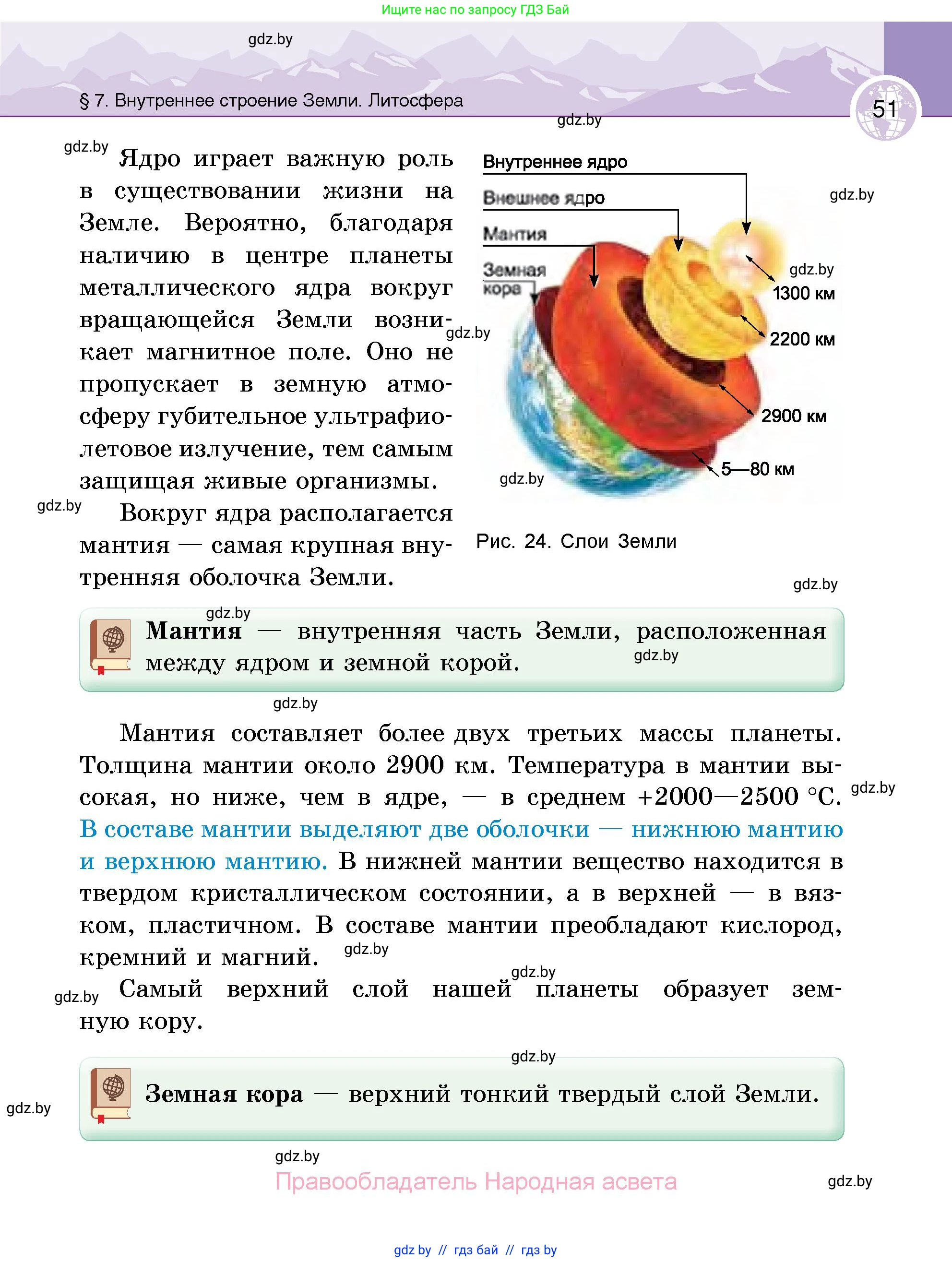 География, 6 класс Учебник, авторы: Кольмакова Елена Генадьевна, Пикулик Валентина Владимировна, издательство Народная асвета, Минск, 2022, страница 51