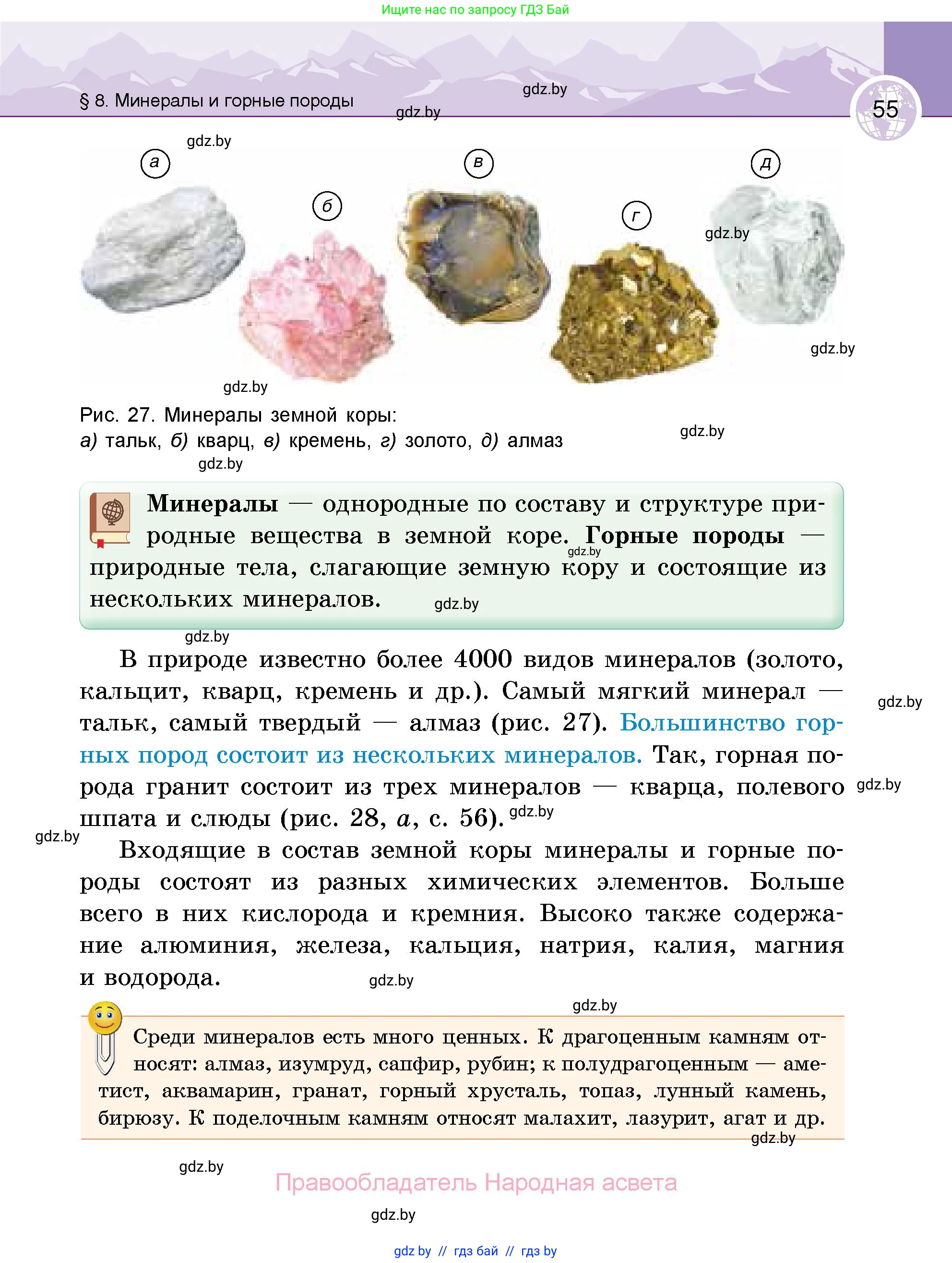 География, 6 класс Учебник, авторы: Кольмакова Елена Генадьевна, Пикулик Валентина Владимировна, издательство Народная асвета, Минск, 2022, страница 55