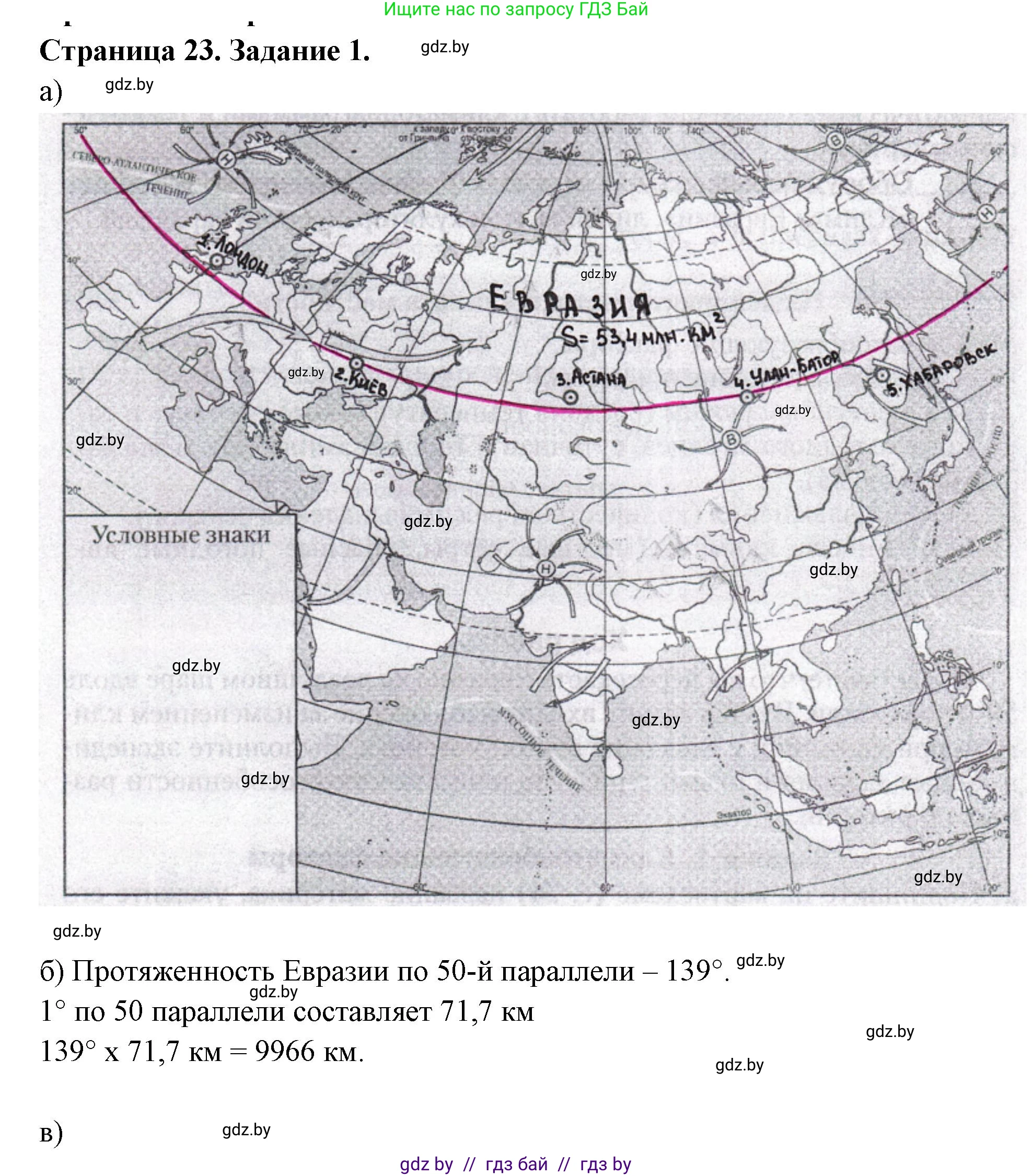 География, 7 класс рабочая тетрадь, авторы: Кольмакова Елена Генадьевна, Сарычева Ольга Владимировна, издательство Аверсэв, Минск, 2024, голубого цвета, страница 23, номер 1, Решение