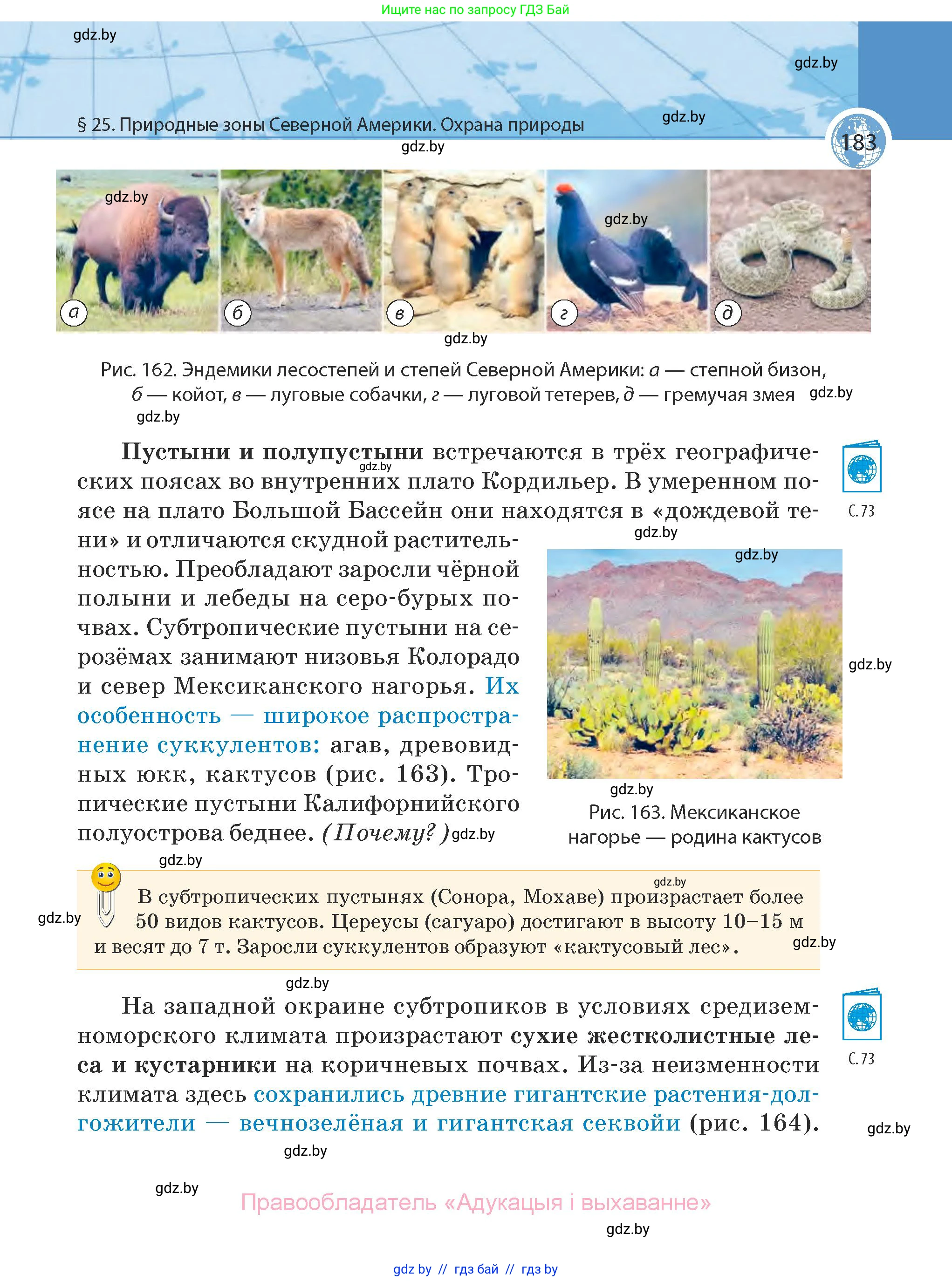 География, 7 класс Учебник, авторы: Кольмакова Елена Генадьевна, Лопух Пётр Степанович, Сарычева Ольга Владимировна, издательство Адукацыя i выхаванне, Минск, 2023, страница 183