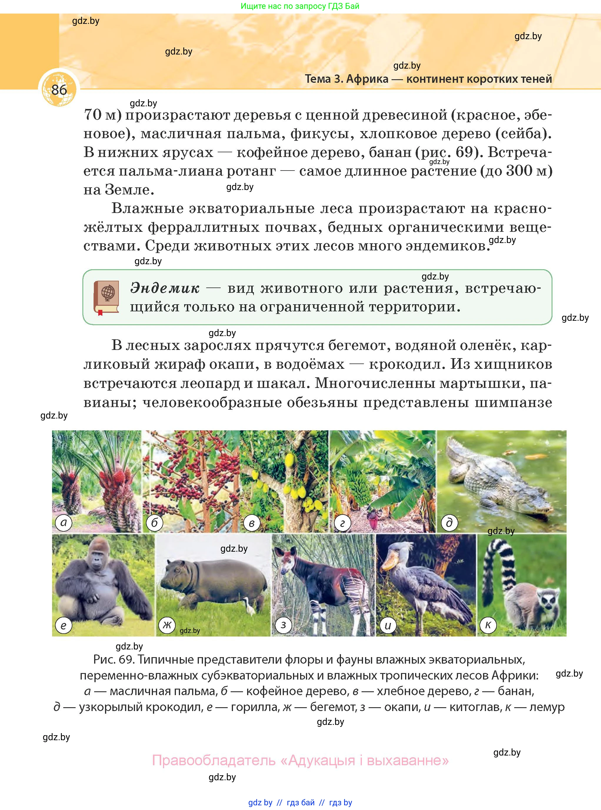 География, 7 класс Учебник, авторы: Кольмакова Елена Генадьевна, Лопух Пётр Степанович, Сарычева Ольга Владимировна, издательство Адукацыя i выхаванне, Минск, 2023, страница 86