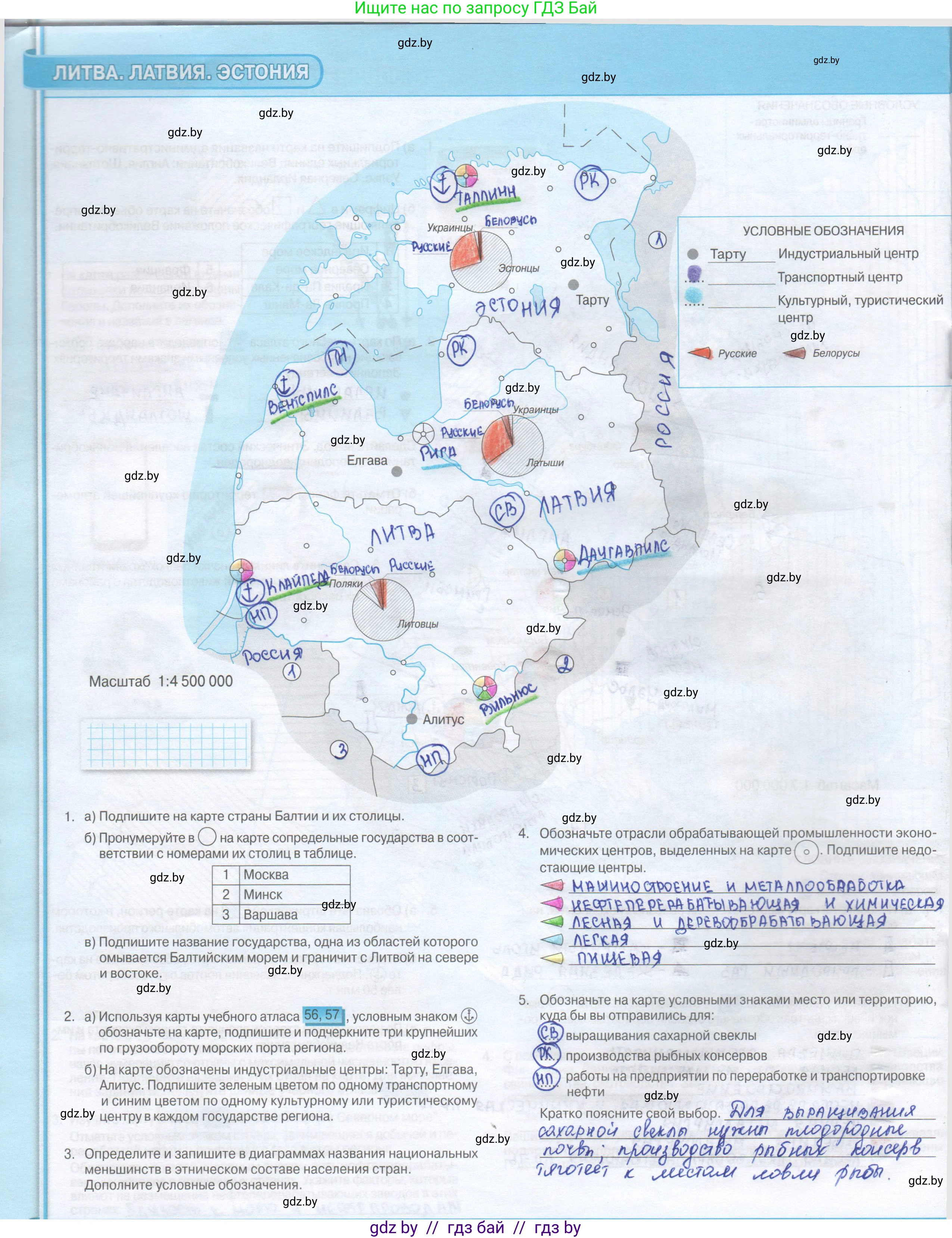 География, 8 класс Контурные карты, авторы: Озем Г З, Ольмец Л Г, Шкель Людмила Валерьевна, Фокеева Л В, издательство Белкартография, Минск, 2022, голубого цвета, страница 26, Решение