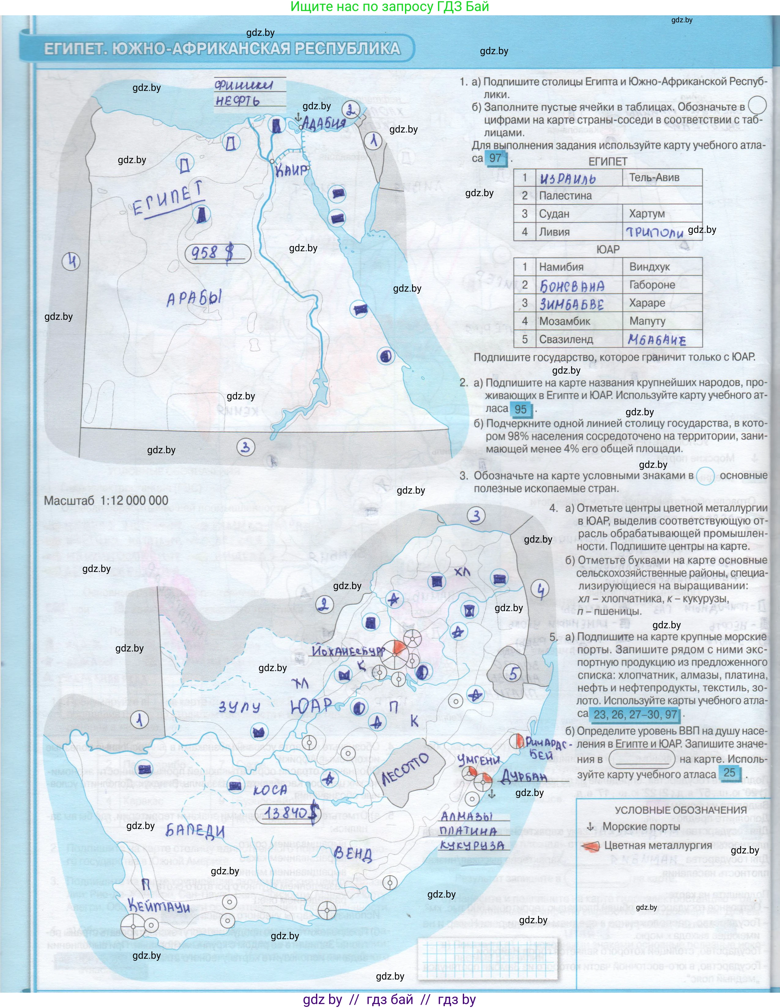 География, 8 класс Контурные карты, авторы: Озем Г З, Ольмец Л Г, Шкель Людмила Валерьевна, Фокеева Л В, издательство Белкартография, Минск, 2022, голубого цвета, страница 46, Решение