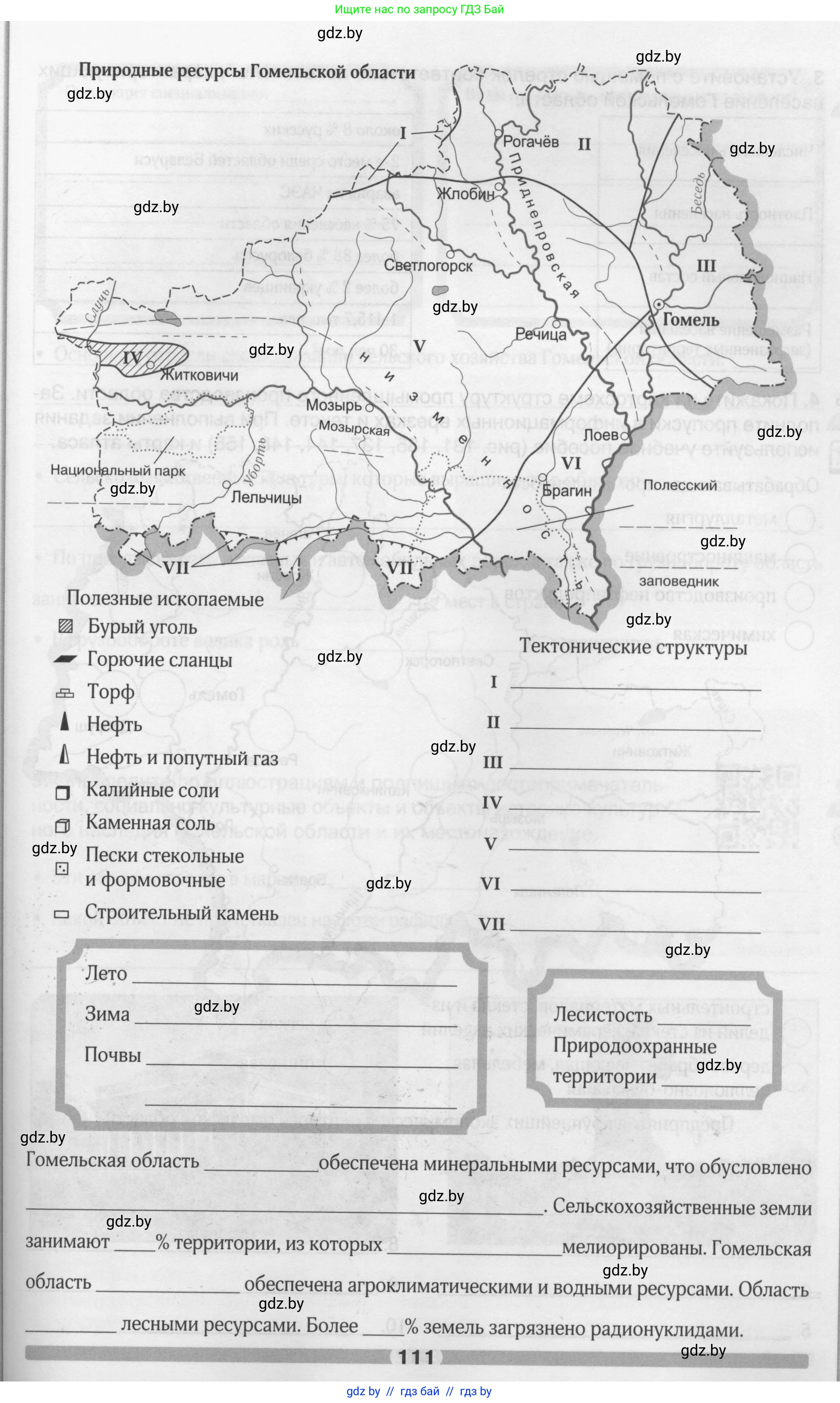География, 9 класс рабочая тетрадь, авторы: Брилевский Михаил Николаевич, Климович Алеся Владимировна, издательство Белкартография, Минск, 2021, бирюзового цвета, страница 111