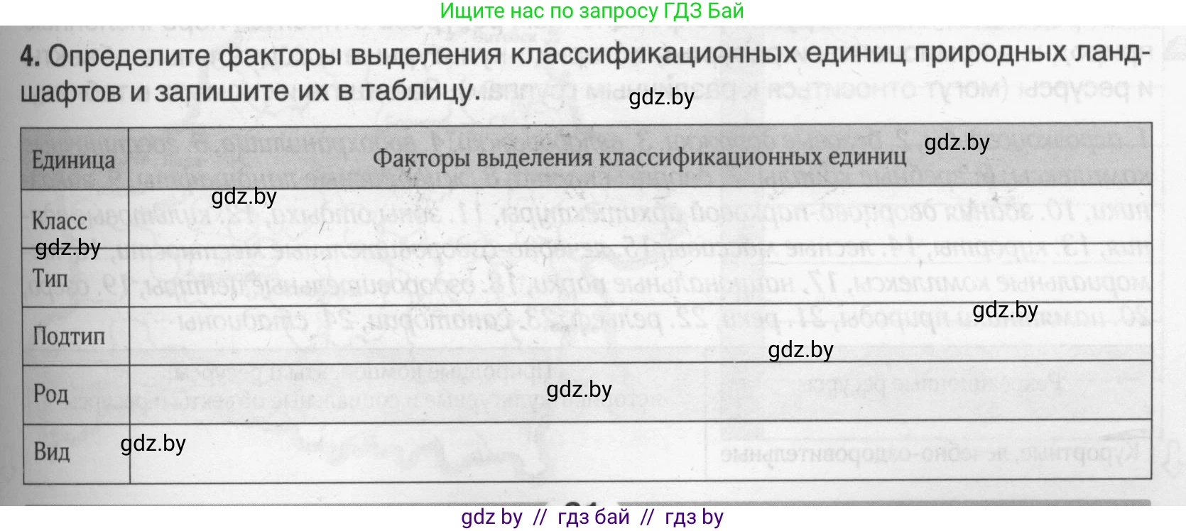 География, 9 класс рабочая тетрадь, авторы: Брилевский Михаил Николаевич, Климович Алеся Владимировна, издательство Белкартография, Минск, 2021, бирюзового цвета, страница 31, номер 4, Условие