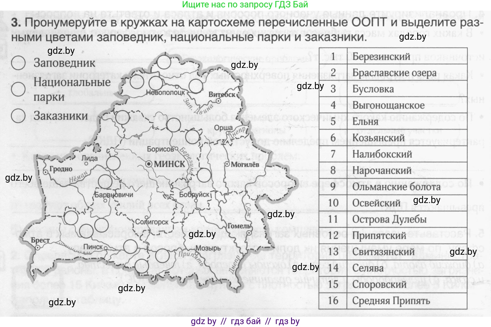 География, 9 класс рабочая тетрадь, авторы: Брилевский Михаил Николаевич, Климович Алеся Владимировна, издательство Белкартография, Минск, 2021, бирюзового цвета, страница 36, номер 3, Условие