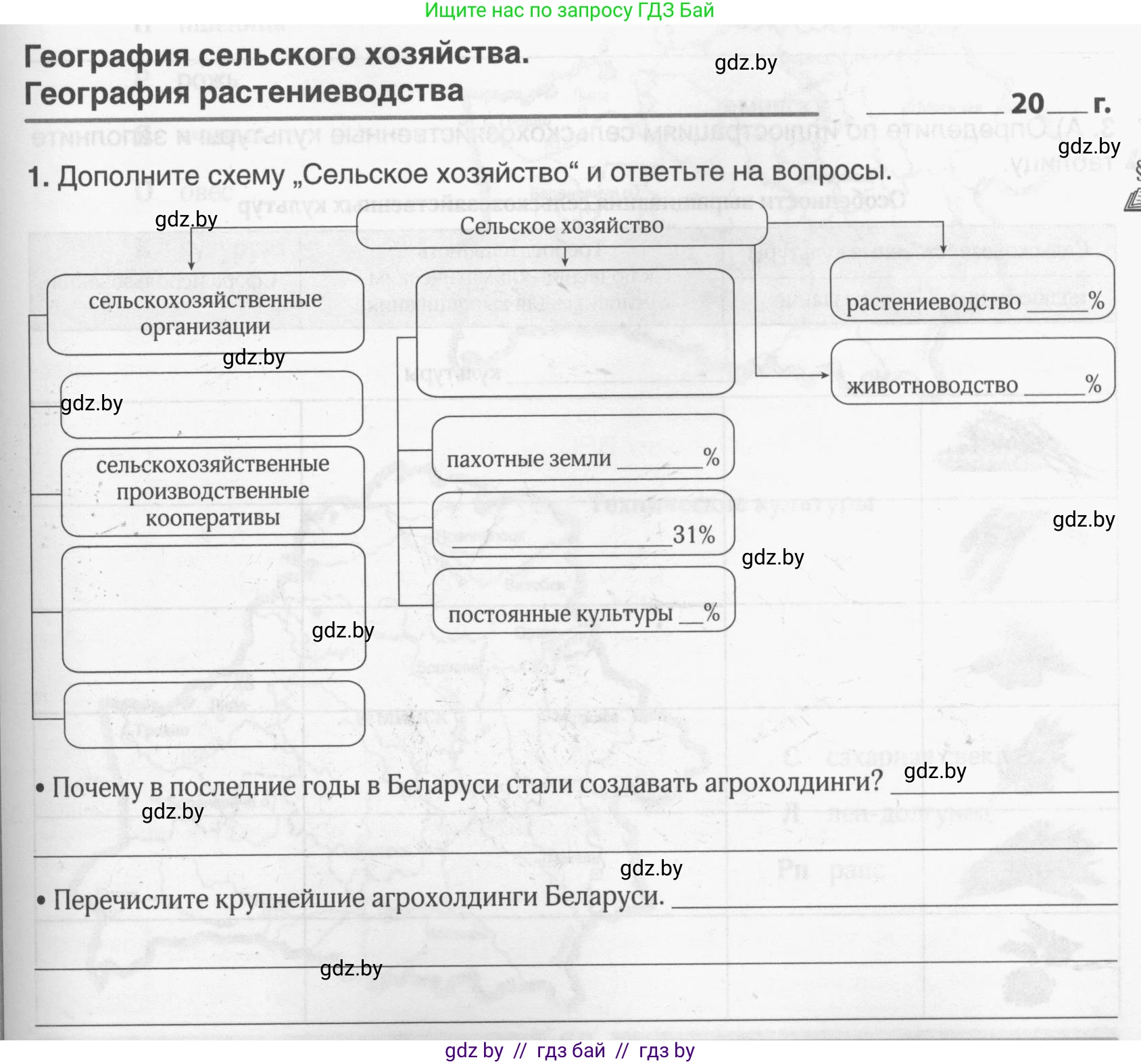 География, 9 класс рабочая тетрадь, авторы: Брилевский Михаил Николаевич, Климович Алеся Владимировна, издательство Белкартография, Минск, 2021, бирюзового цвета, страница 61, номер 1, Условие