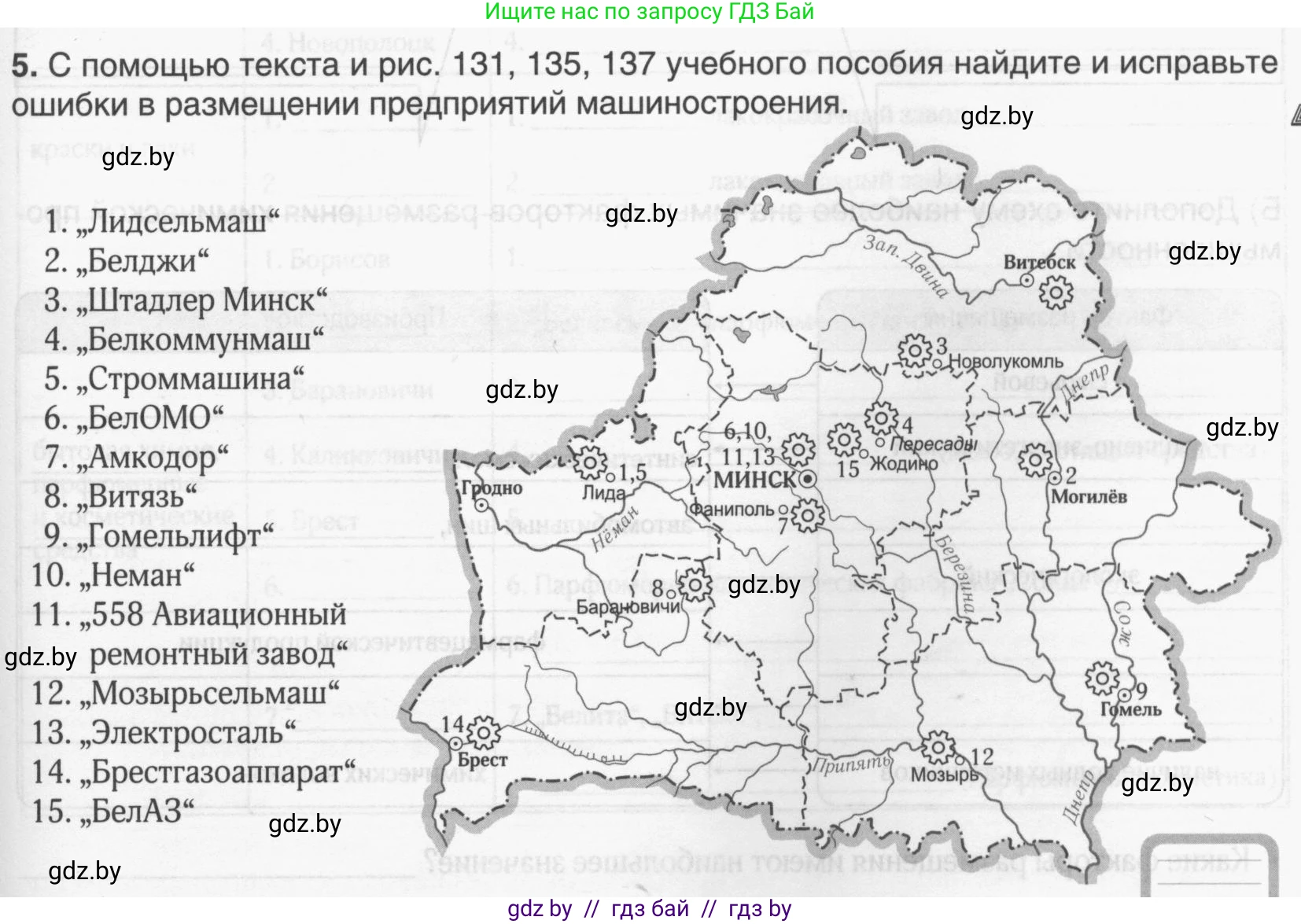 География, 9 класс рабочая тетрадь, авторы: Брилевский Михаил Николаевич, Климович Алеся Владимировна, издательство Белкартография, Минск, 2021, бирюзового цвета, страница 79, номер 5, Условие