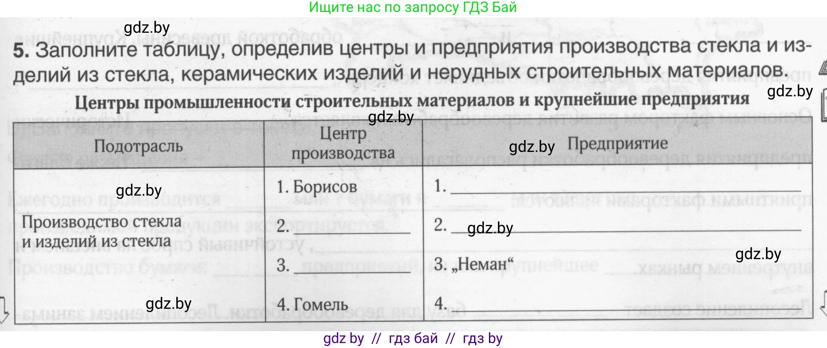 География, 9 класс рабочая тетрадь, авторы: Брилевский Михаил Николаевич, Климович Алеся Владимировна, издательство Белкартография, Минск, 2021, бирюзового цвета, страница 83, номер 5, Условие