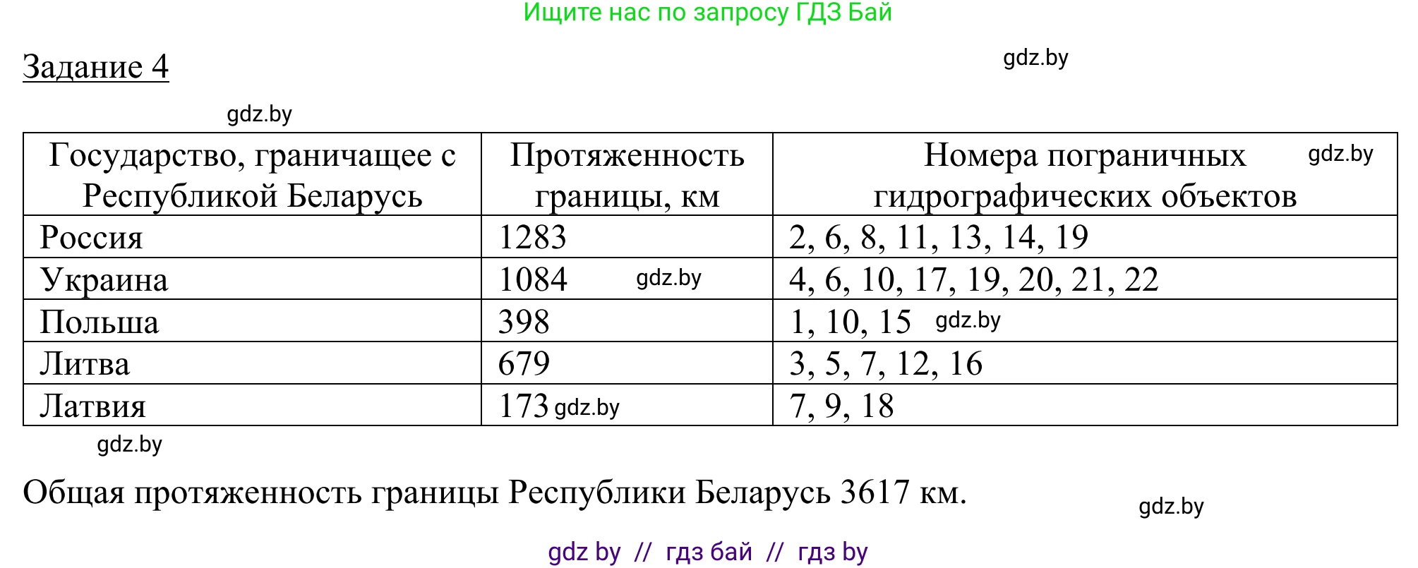 География, 9 класс рабочая тетрадь, авторы: Брилевский Михаил Николаевич, Климович Алеся Владимировна, издательство Белкартография, Минск, 2021, бирюзового цвета, страница 4, номер 4, Решение