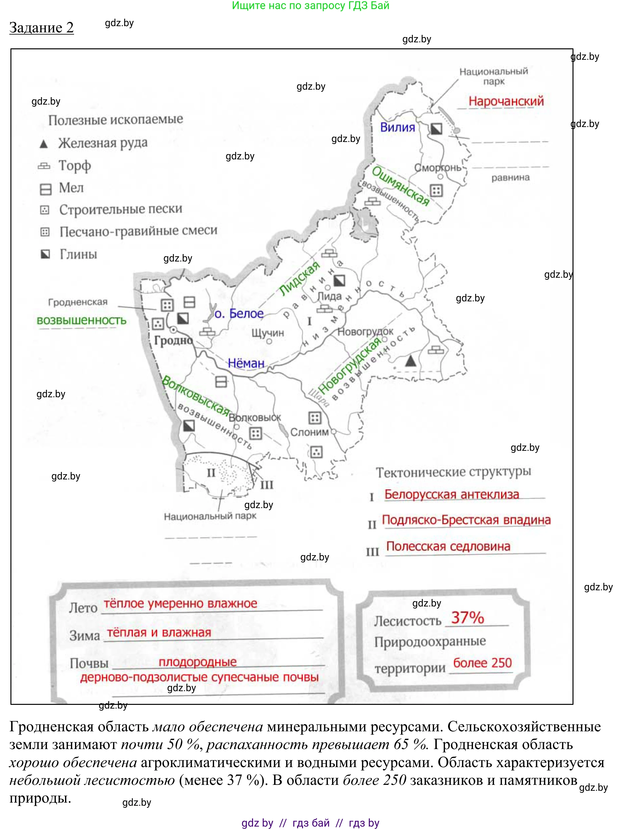 География, 9 класс рабочая тетрадь, авторы: Брилевский Михаил Николаевич, Климович Алеся Владимировна, издательство Белкартография, Минск, 2021, бирюзового цвета, страница 115, номер 2, Решение
