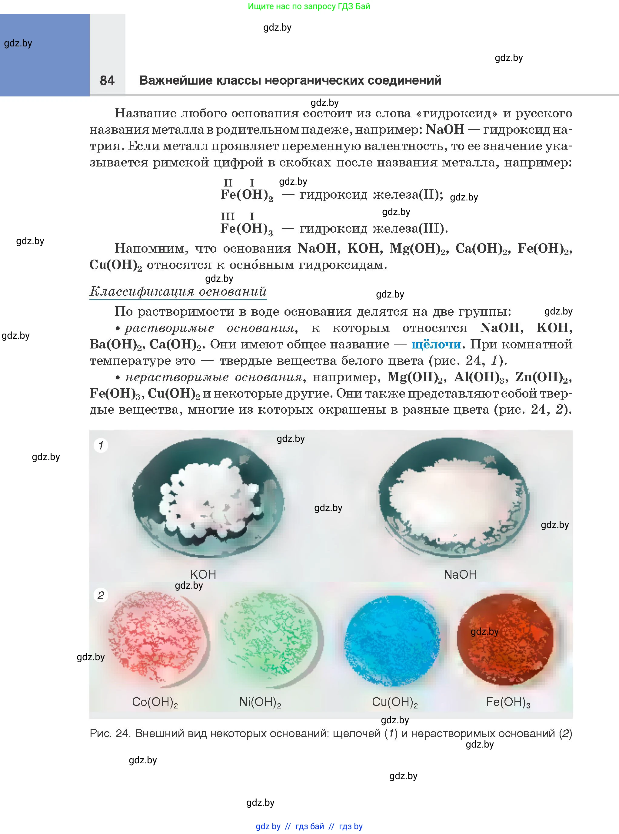 Химия, 8 класс Учебник, авторы: Шиманович Игорь Евгеньевич, Красицкий Василий Анатольевич, Сечко Ольга Ивановна, Хвалюк Виктор Николаевич, издательство Адукацыя i выхаванне, Минск, 2024, страница 84