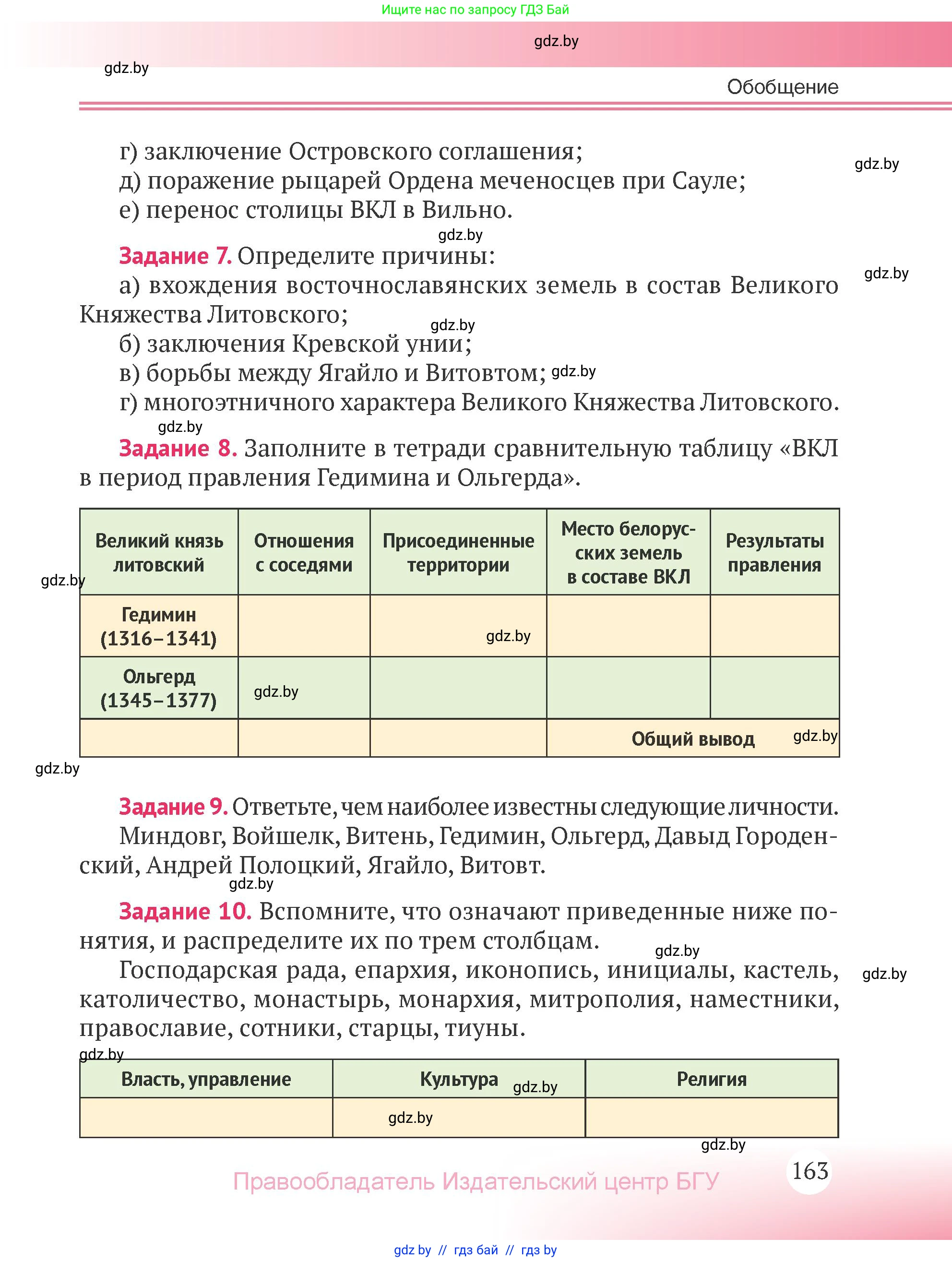 История Беларуси (Гісторыя Беларусі), 6 класс Учебник, авторы: Темушев Степан Николаевич, Бохан Юрий Николаевич, издательство Издательский центр БГУ, Минск, 2023, страница 163