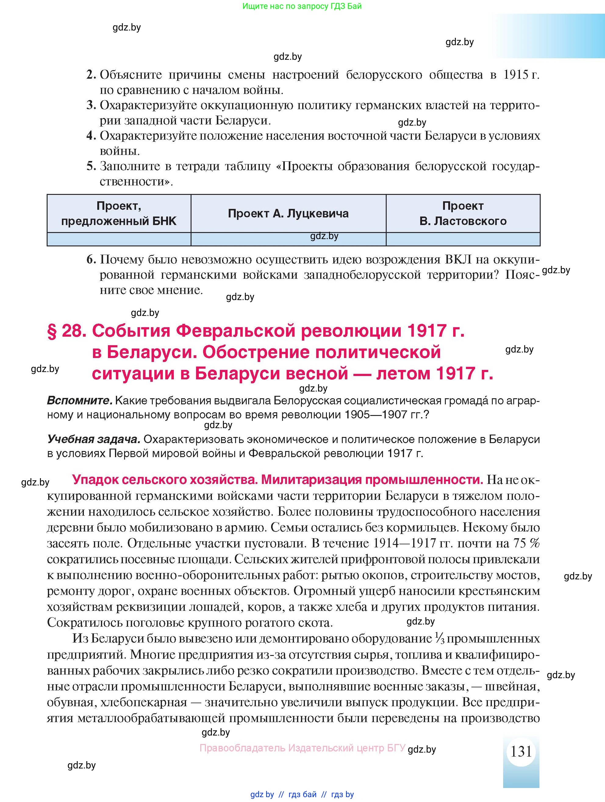 История Беларуси (Гісторыя Беларусі), 8 класс Учебник, авторы: Панов Сергей Вениаминович, Морозова Светлана Валентиновна, Сосно Владимир Аркадьевич, издательство Издательский центр БГУ, Минск, 2018, красного цвета, страница 131