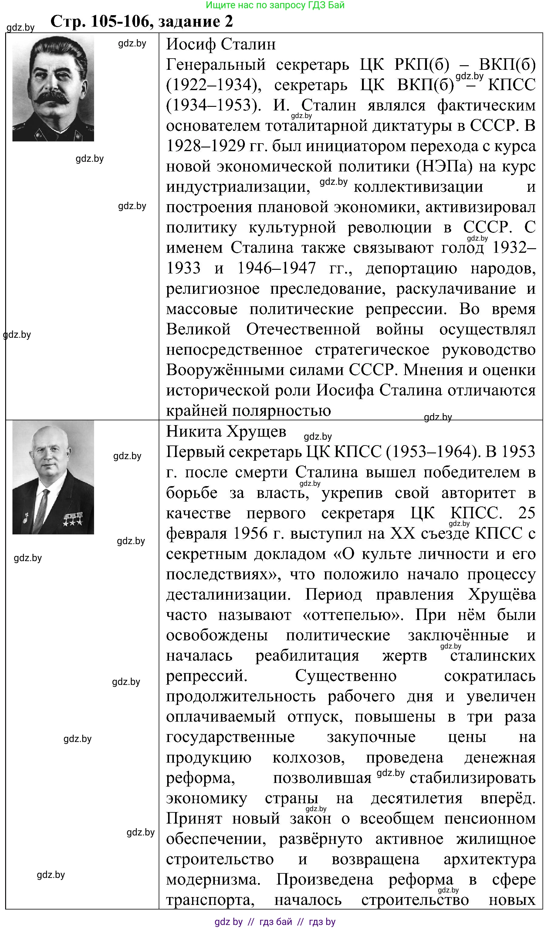 Всемирная история, 9 класс Практикум, авторы: Кошелев Владимир Сергеевич, Краснова Марина Алексеевна, Кошелева Наталья Владимировна, издательство Аверсэв, Минск, 2020, серого цвета, страница 105, номер 2, Решение