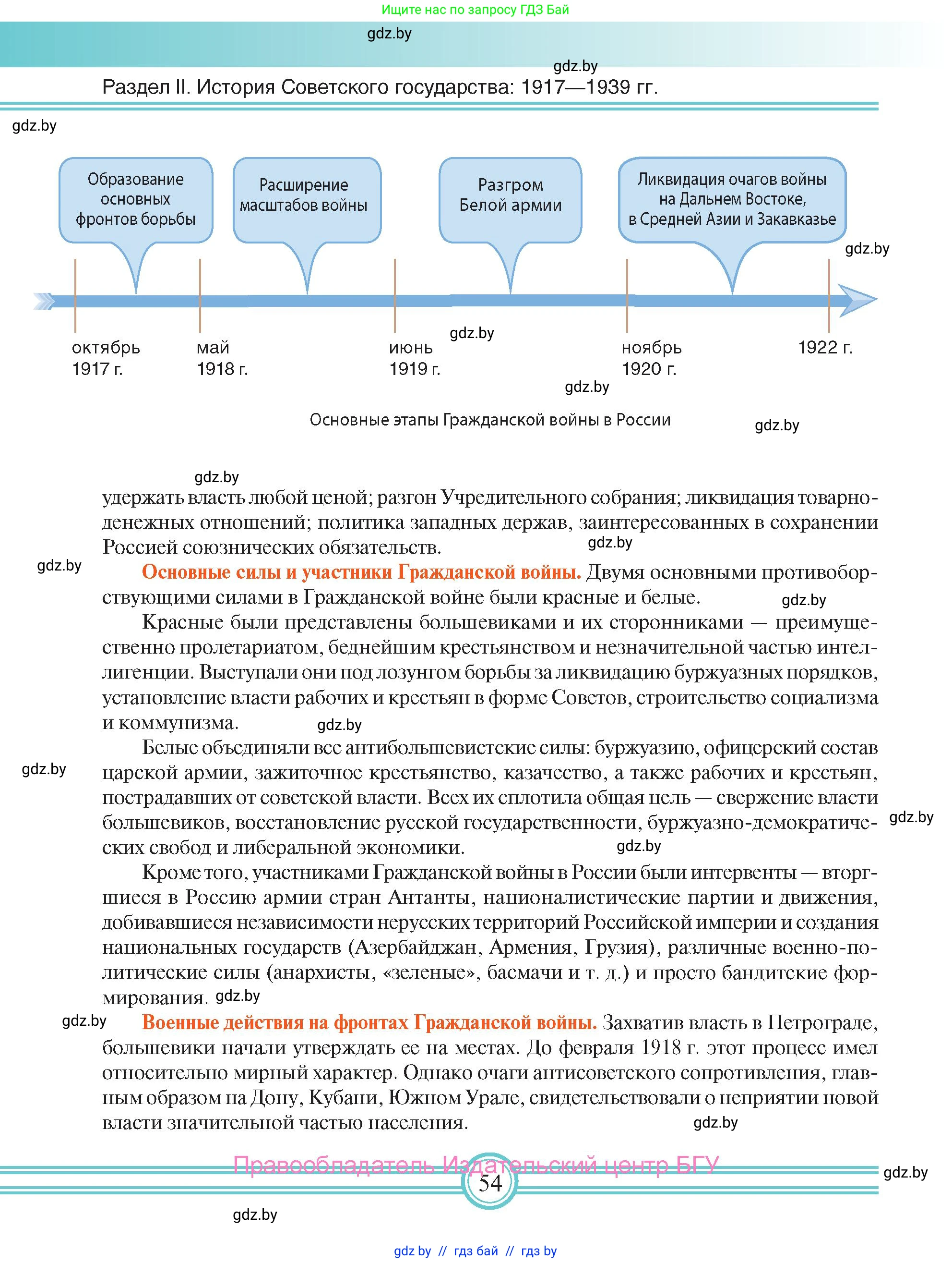 Всемирная история, 9 класс Учебник, авторы: Кошелев Владимир Сергеевич, Краснова Марина Алексеевна, Кошелева Наталья Владимировна, издательство Издательский центр БГУ, Минск, 2019, красного цвета, страница 54