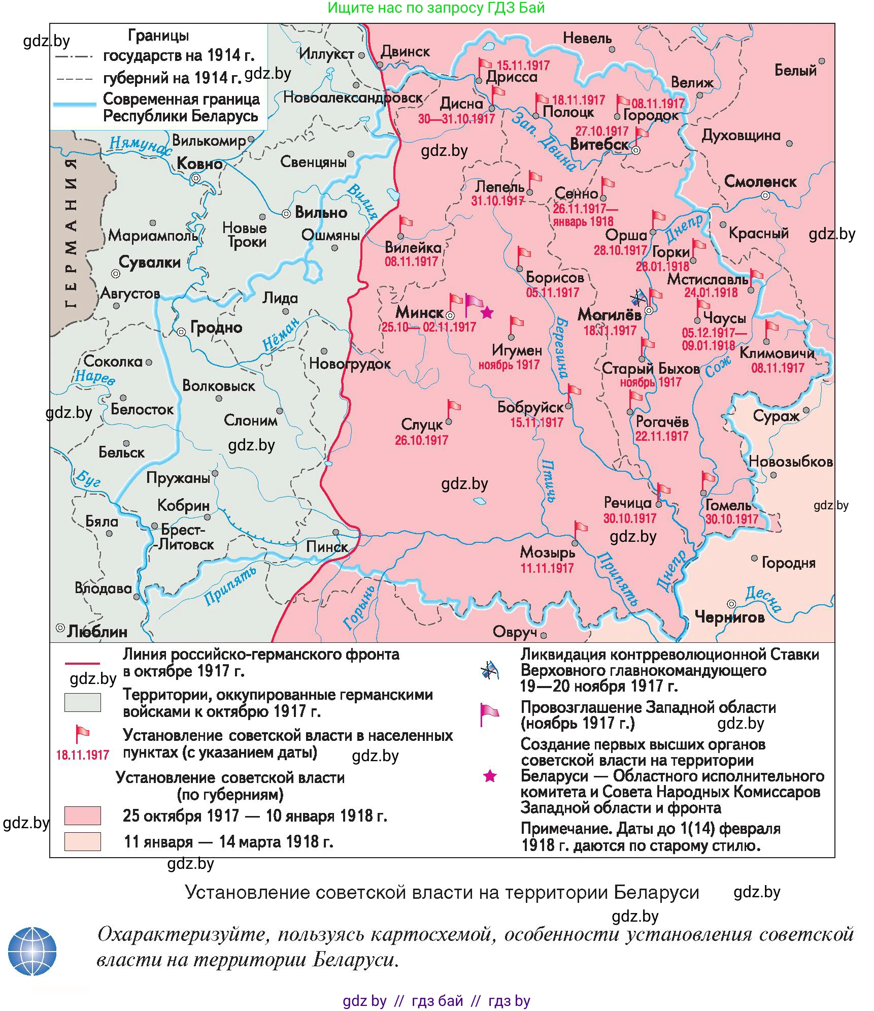 История Беларуси (Гісторыя Беларусі), 9 класс Учебник, авторы: Панов Сергей Вениаминович, Сидорцов Владимир Никифорович, Фомин Виталий Михайлович, издательство Издательский центр БГУ, Минск, 2019, страница 8, Условие