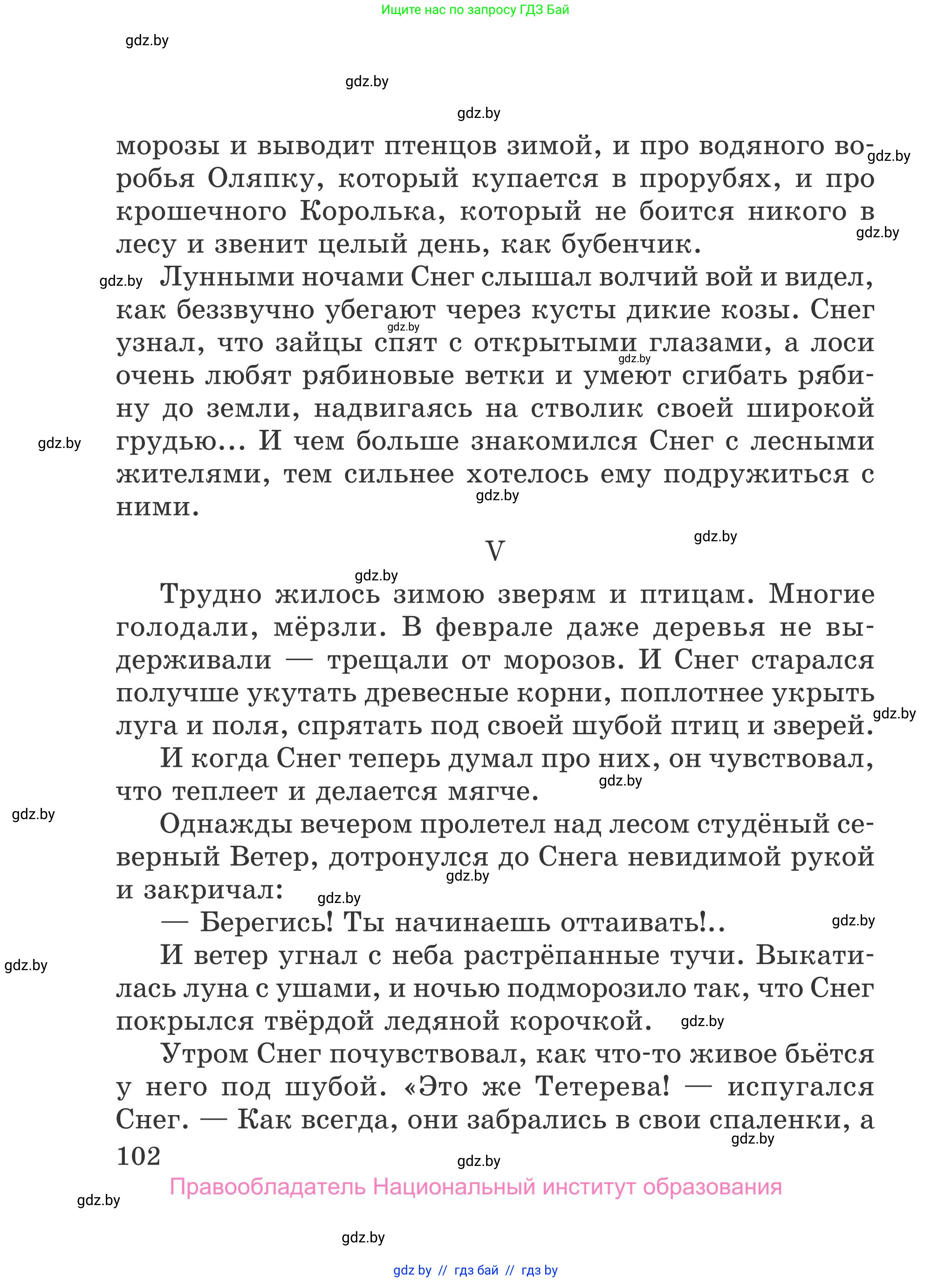 Литературное чтение, 4 класс Учебник, авторы: Воропаева Валентина Степановна, Куцанова Татьяна Степановна, Стремок Ирина Михайловна, издательство Национальный институт образования, Минск, 2018, голубого цвета, Часть 2, страница 102