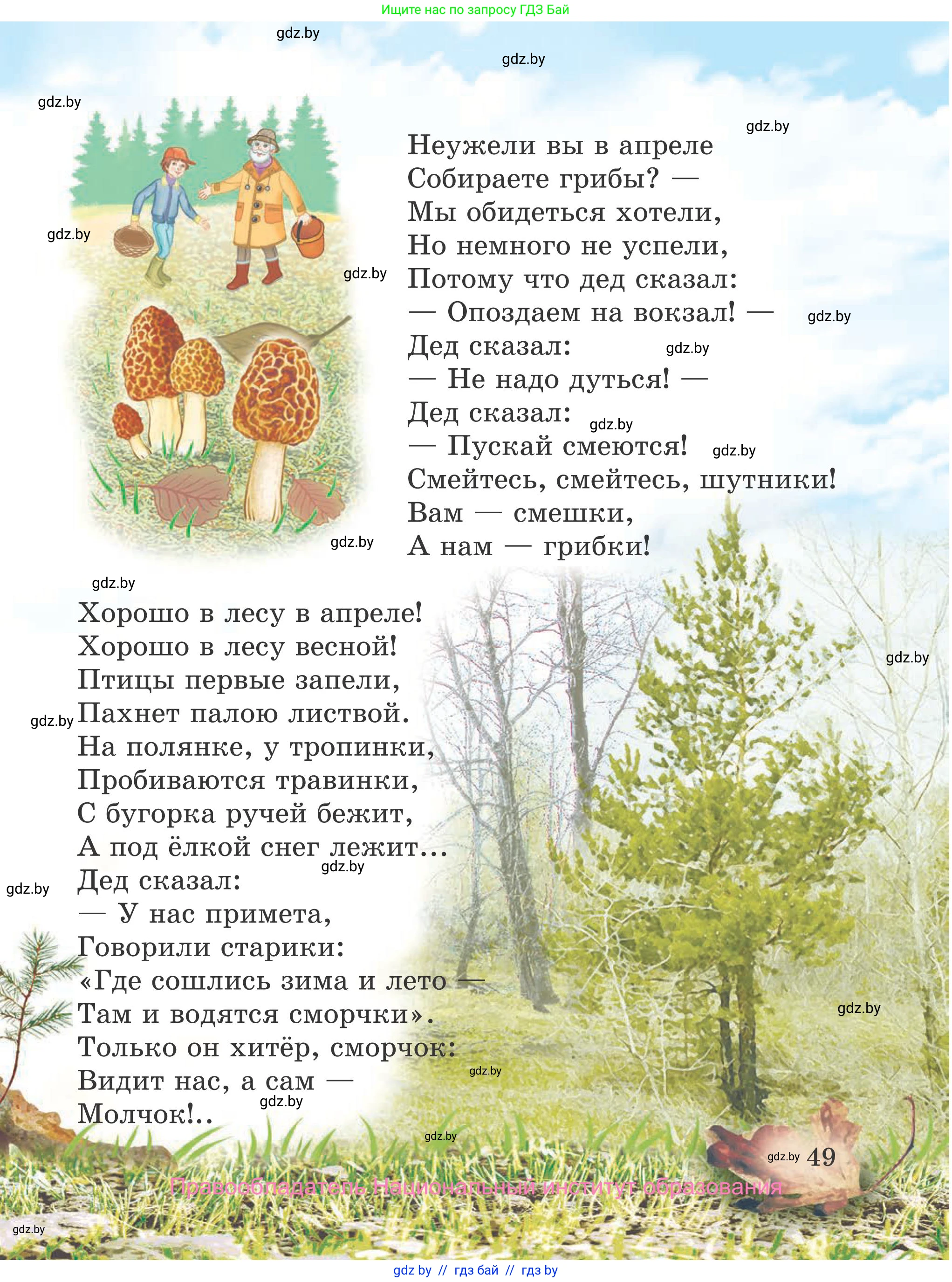 Литературное чтение, 4 класс Учебник, авторы: Воропаева Валентина Степановна, Куцанова Татьяна Степановна, Стремок Ирина Михайловна, издательство Национальный институт образования, Минск, 2018, голубого цвета, страница 49