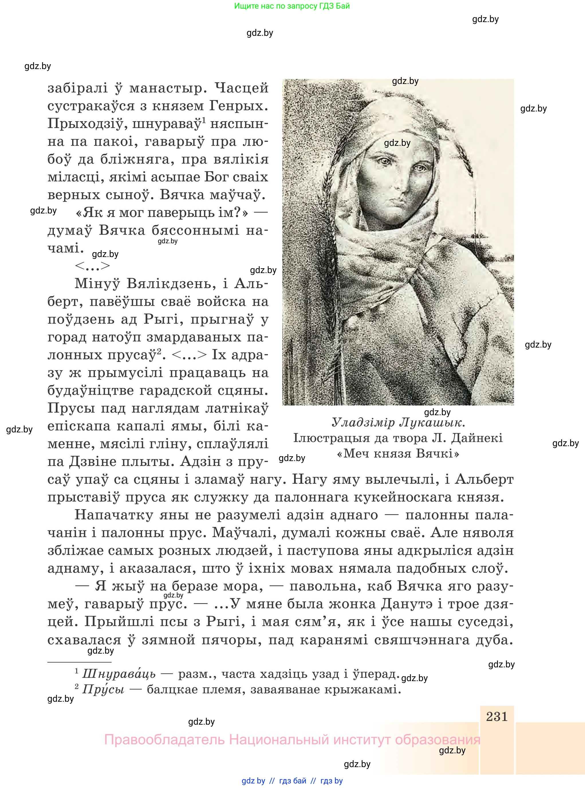 Белорусская литература (Беларуская літаратура), 7 класс Учебник, авторы: Лазарук Міхаіл Арсеньевіч, Логінава Таццяна Уладзіміраўна, Сухава Галіна Анатольеўна, издательство Нацыянальны інстытут адукацыі, Минск, 2023, салатового цвета, страница 231